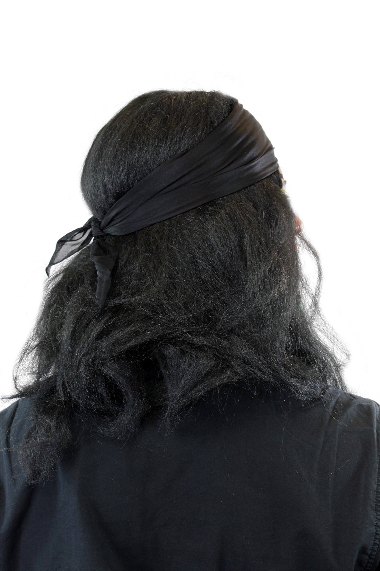 Party Halloween Pirate Set wild black Wig Bandana Eye Patch Jolly Roger 26583, view 5, WIG ME UP: Your Perücken Online Shop Party Wig, Men, Black, Braided, long