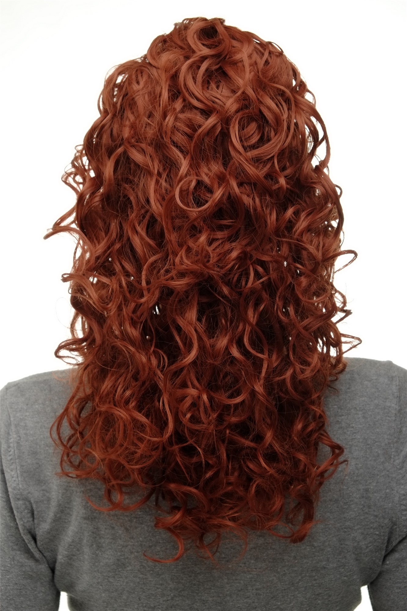Hairpiece Ponytail with 2 combs/clips & elastic draw string long full curls voluminous copper red, view 4, WIG ME UP: Your Perücken Online Shop Ponytails, copper, curled, shoulder-length