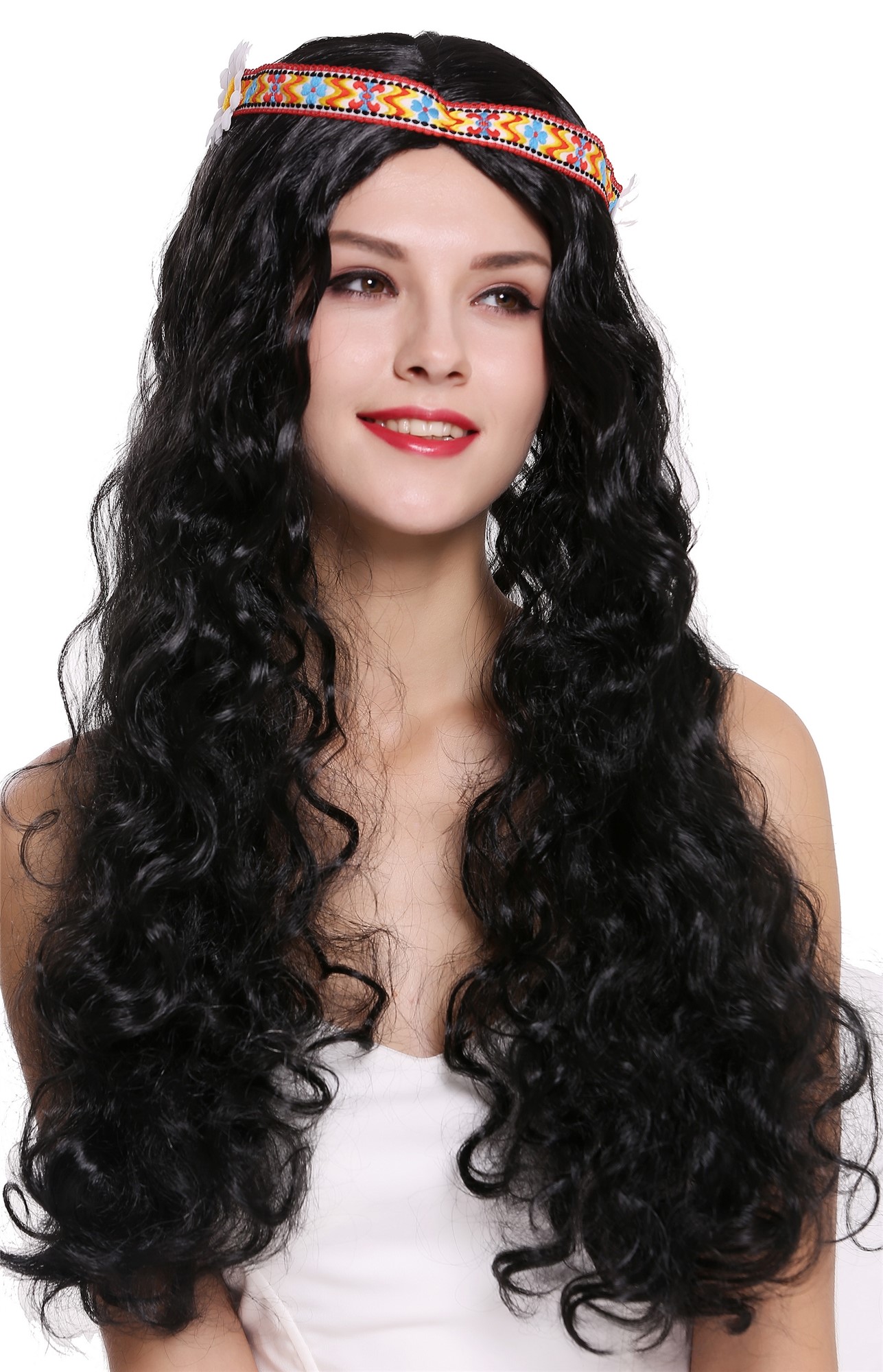 Party Wig, Ladies, Black, wavy, long