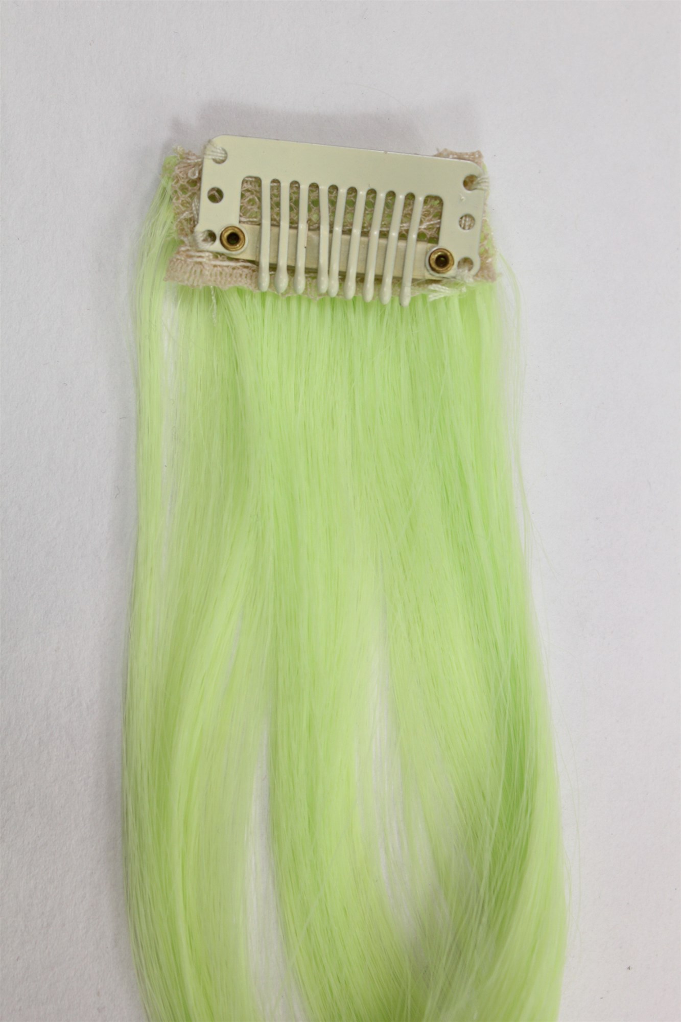 1 Clip-In Extension Strähne wellig Hellgrün YZF-P1C18-TF2606, Ansicht 2, WIG ME UP: Ihr Perücken Online Shop wellige Extensions Hellgrün 45 cm lang