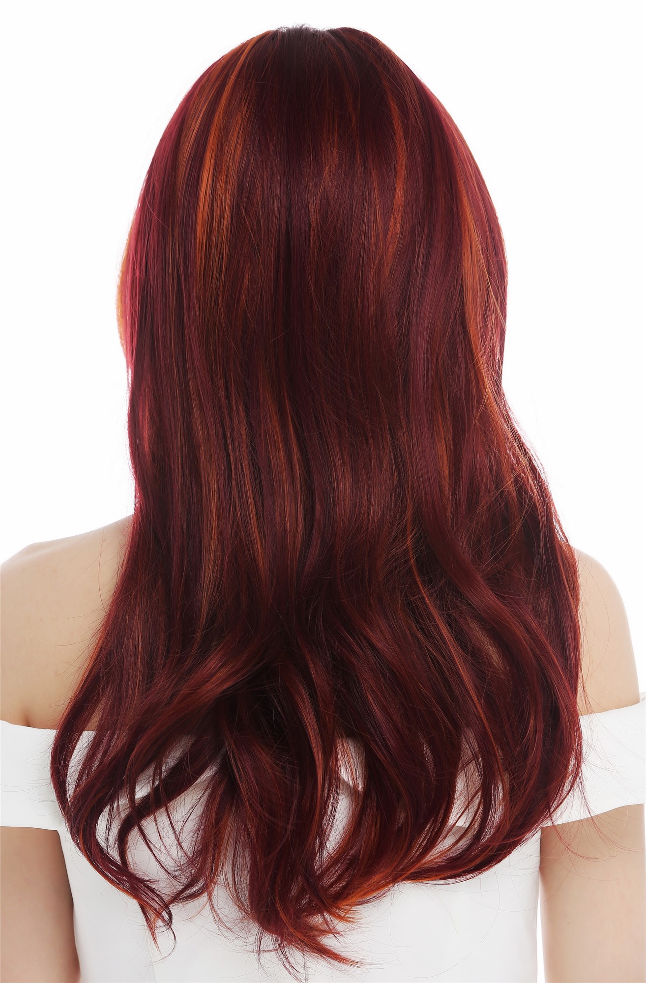 Lady wig lace front long sleek layered Bordeaux copper orange red mix TYM-922-LF, view 6, WIG ME UP: Your Perücken Online Shop Quality Wigs, Ladies, red mix, wavy, long