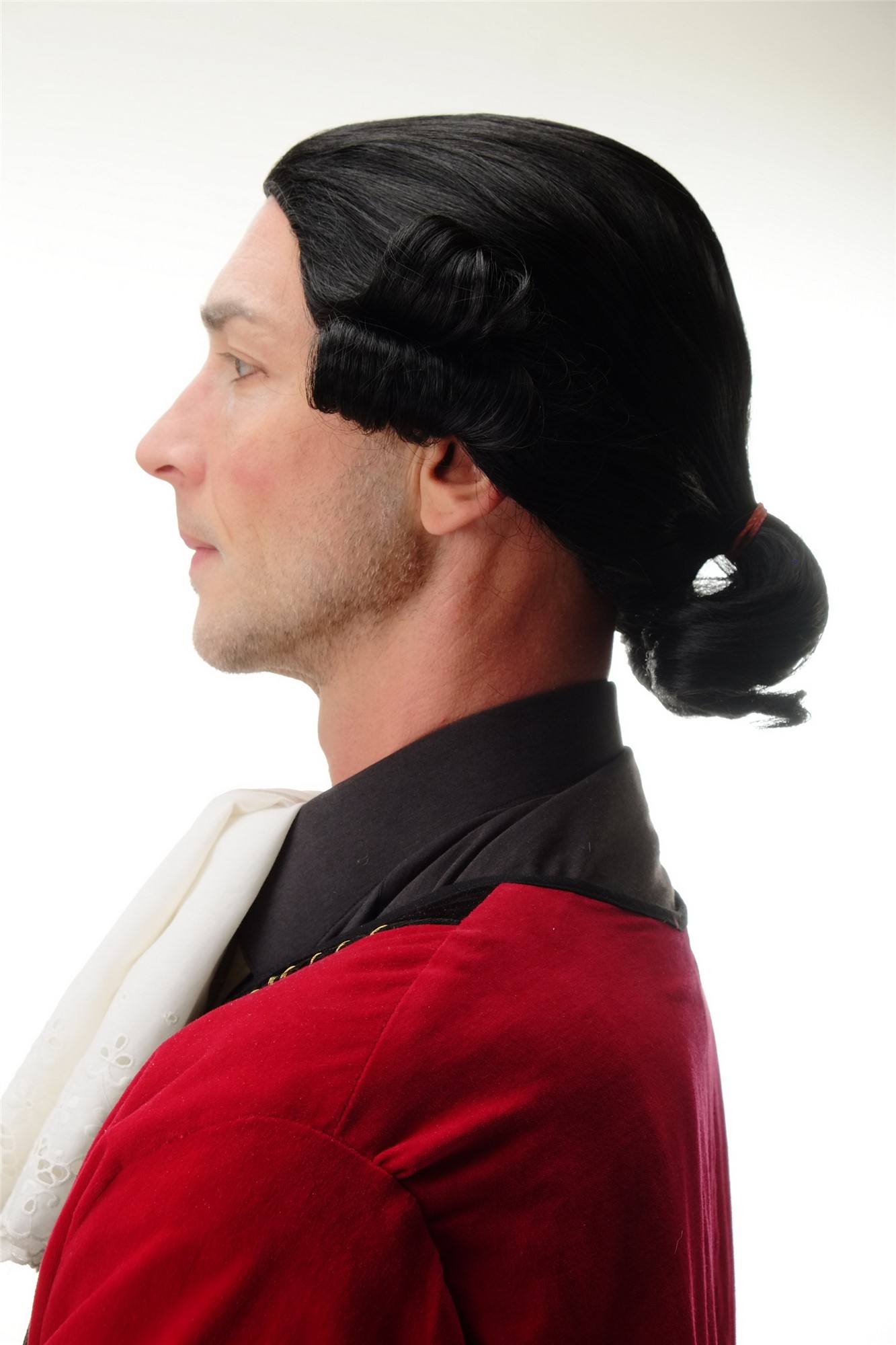 hochwertige Qualitätsperücken, Perücke Barock Edelmann Lord Schwarz F2588-1B, Ansicht 3, WIG ME UP: Ihr Perücken Online Shop wellige Tressen-Perücke Samtschwarz kurze Haare für Unisex