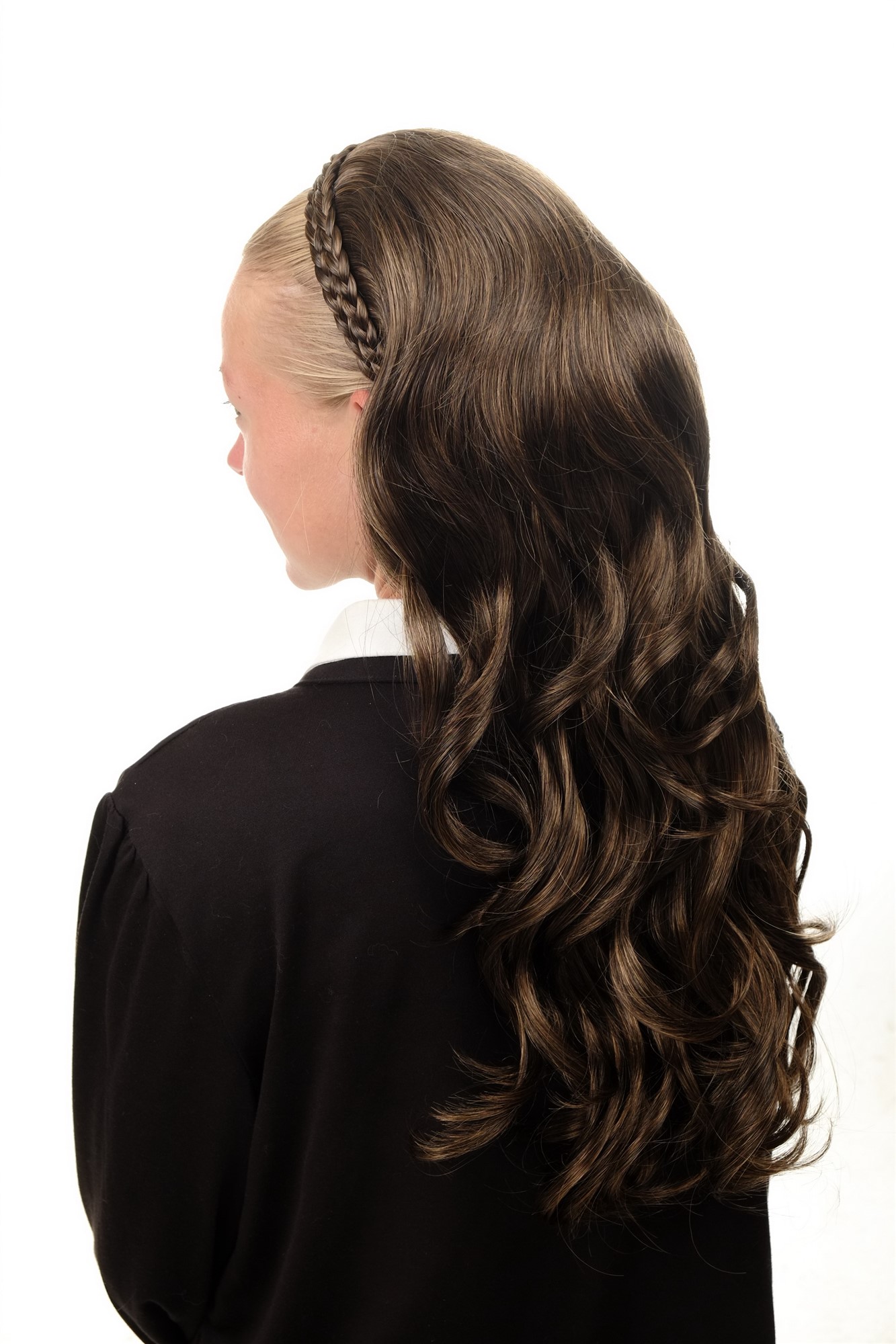 Halbperücke geflochtener Haarreif wellig Braun Blond Gesträhnt DW1025-2SP27, Ansicht 5, WIG ME UP: Ihr Perücken Online Shop Haarreifen geflochten Braun-Blond 65 cm