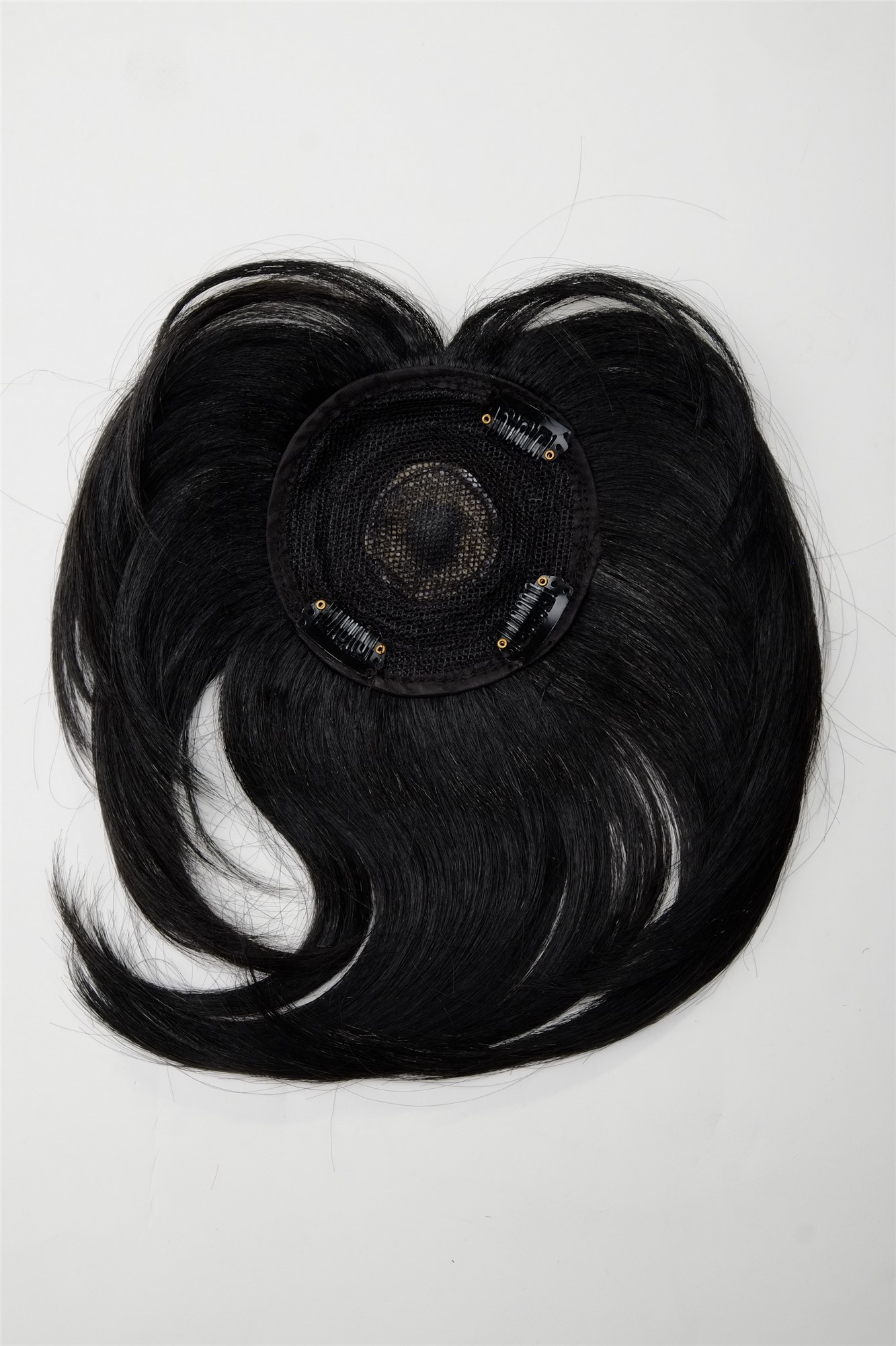 Haarteil Toupet Topaufsatz Schwarz Q022-GGO-1B, Ansicht 3, WIG ME UP: Ihr Perücken Online Shop Toupet glatt Samtschwarz 20 cm