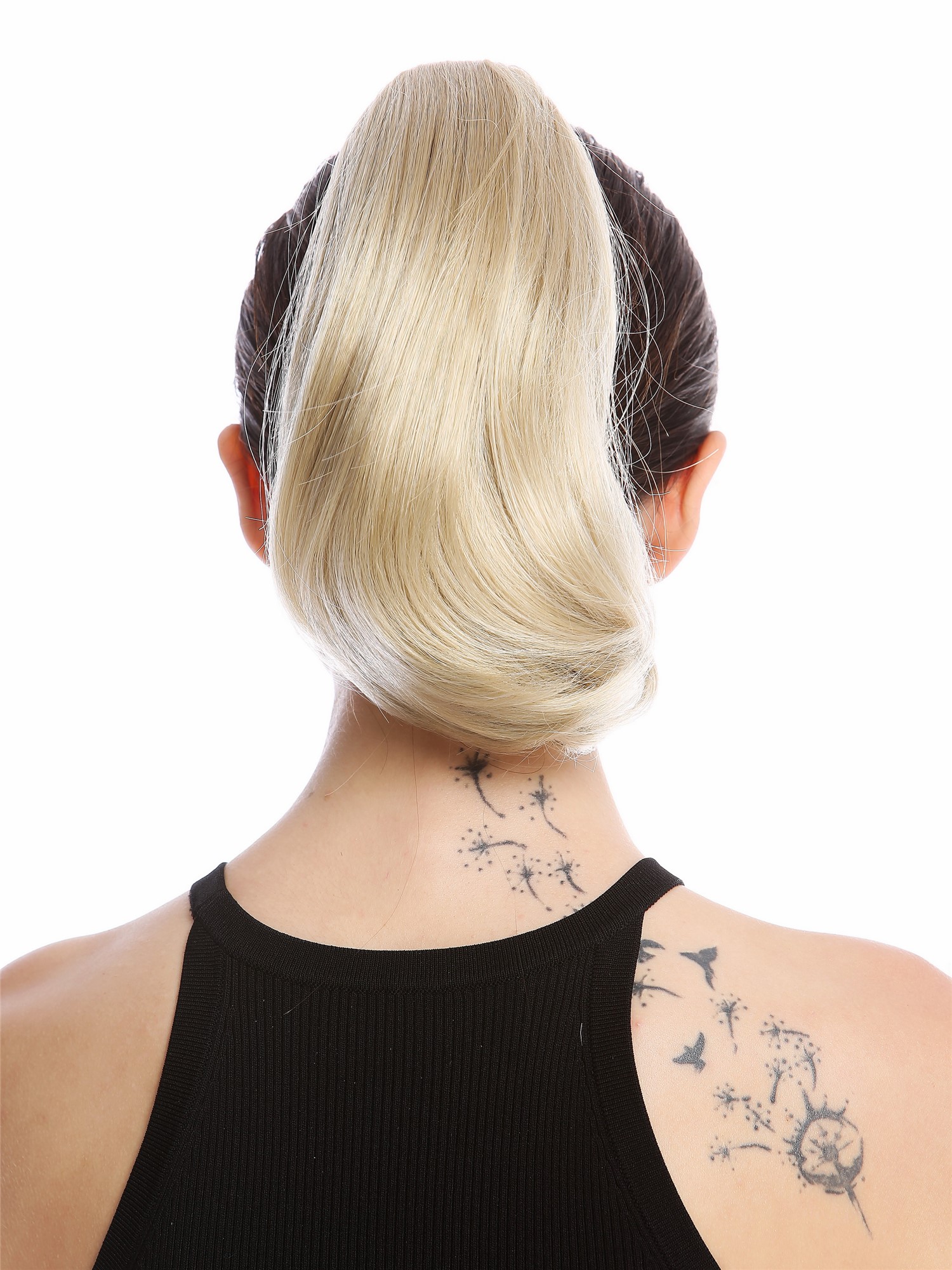 hochwertiger Zopf Pferdeschwanz kurzes glattes Hellblond 622-V-22, Ansicht 2, WIG ME UP: Ihr Perücken Online Shop welliges Zopf-Haarteil Aschblond 25 cm lang