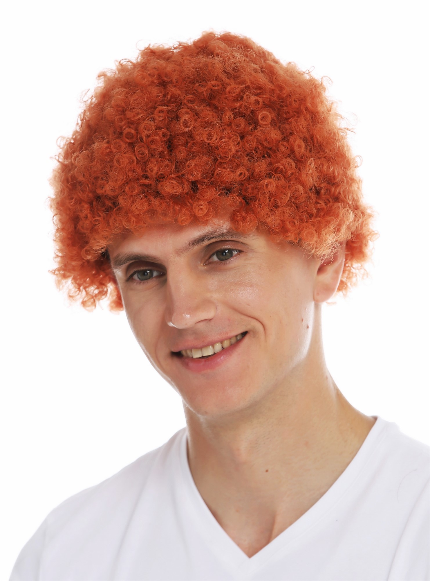 Wig woman man Halloween carnival short thick afro frizzy curls red MMAM-9M, view 2, WIG ME UP: Your Perücken Online Shop Party Wig, Unisex, henna red, curled, short