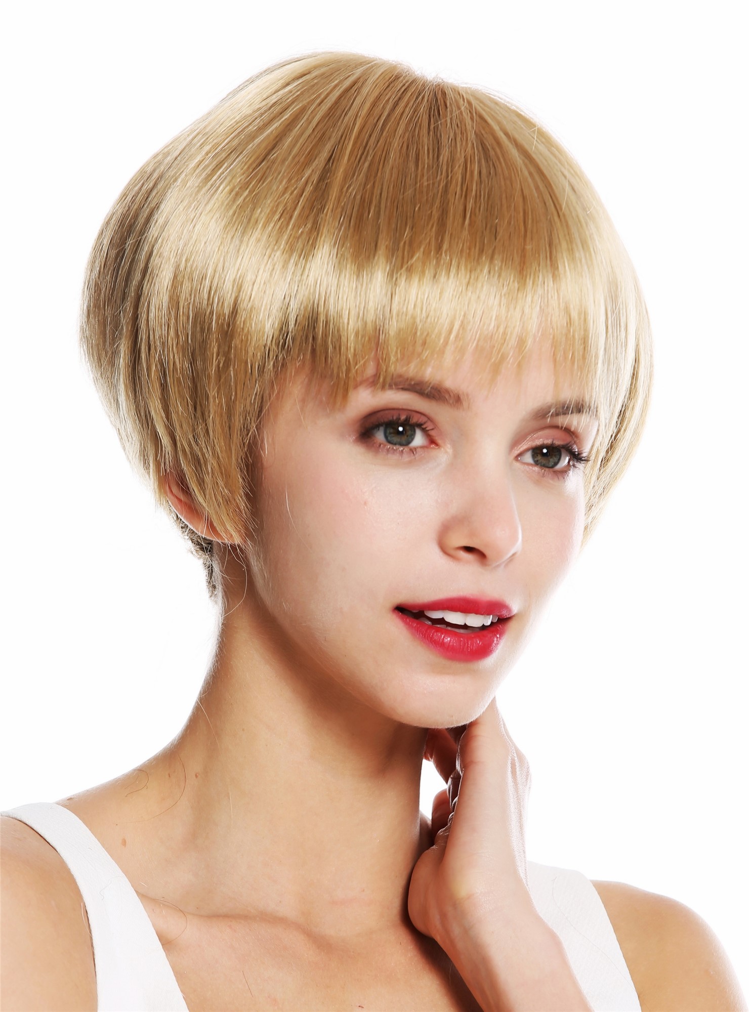 Women's wig short sleek straight pageboy cut fringe golden blond VK-53, view 2, WIG ME UP: Your Perücken Online Shop Quality Wigs, Ladies, golden blonde, straight, short