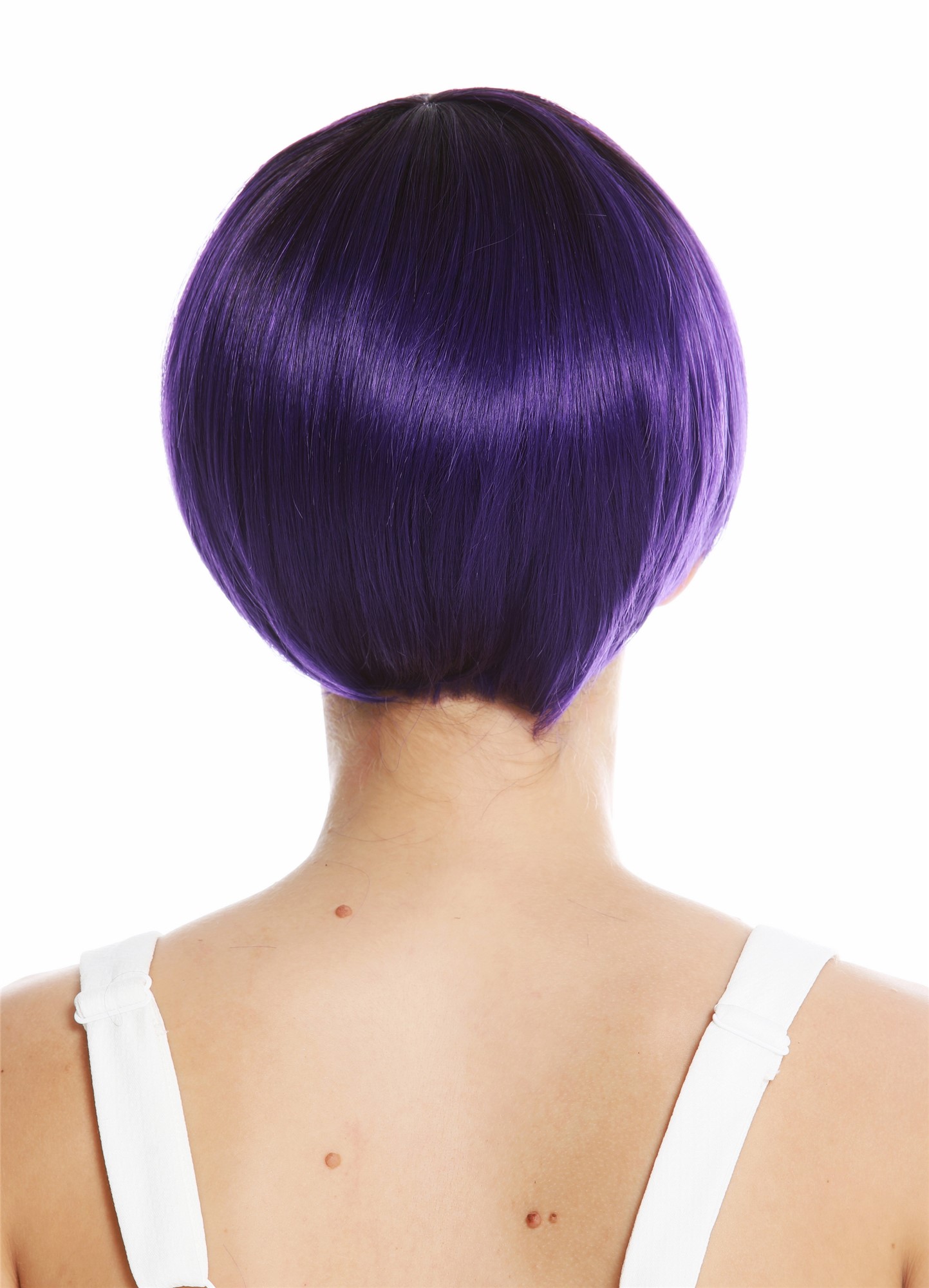 hochwertige Qualitätsperücken, Perücke kurz Page Ombre Dunkelbraun Violett VK-6-DEEPVIOLYS4, Ansicht 4, WIG ME UP: Ihr Perücken Online Shop glatte Tressen-Perücke Dunkelviolett kurze Haare für Damen