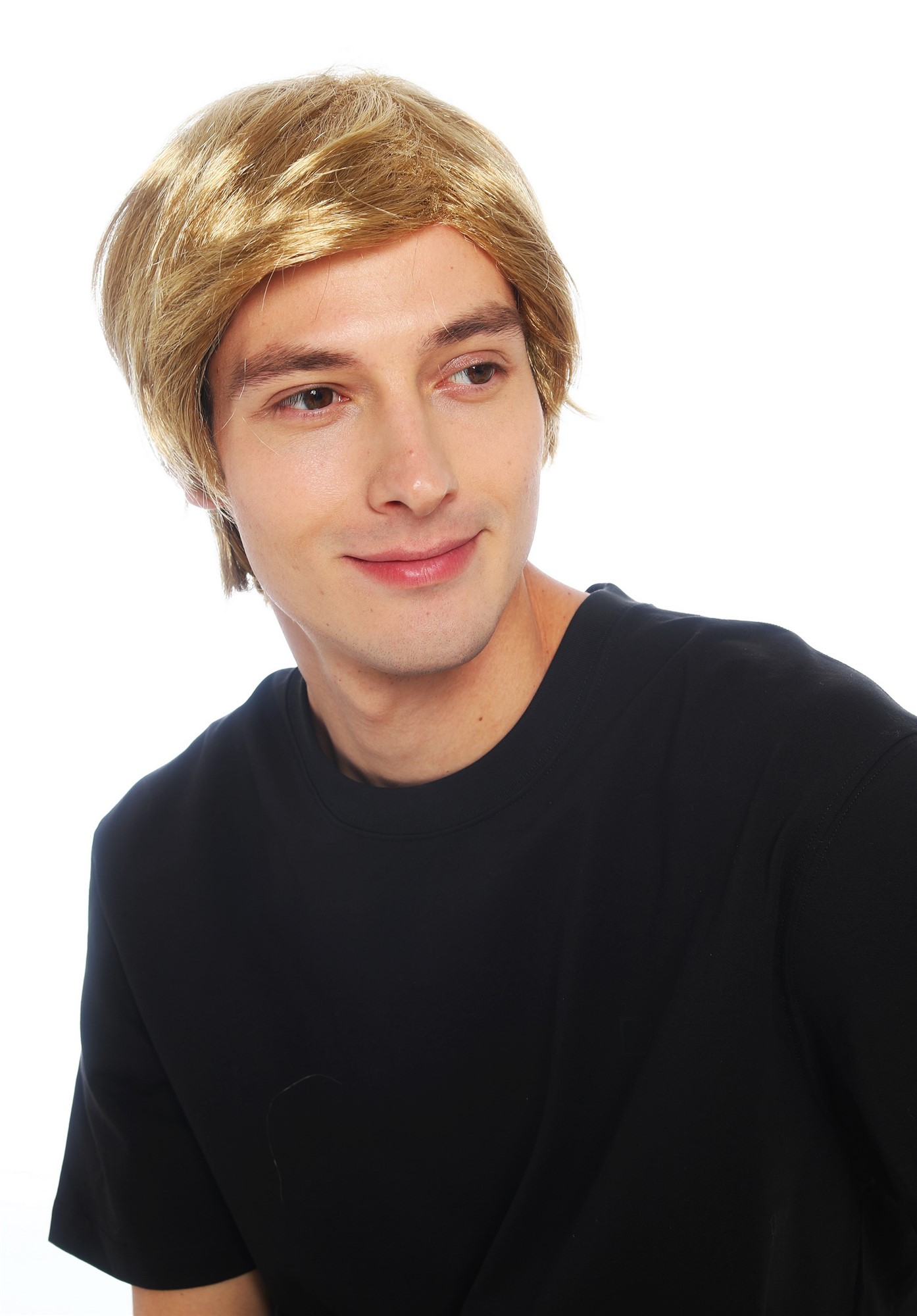 glatte Party-Perücke Gold-Blond-Mix 30 cm lange Perücke für Herren