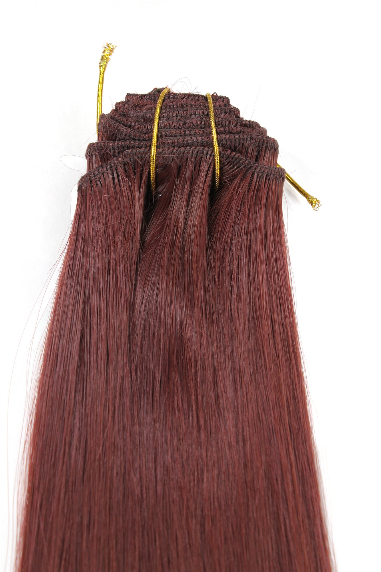 Extensions, reddish brown, straight, shoulder-length