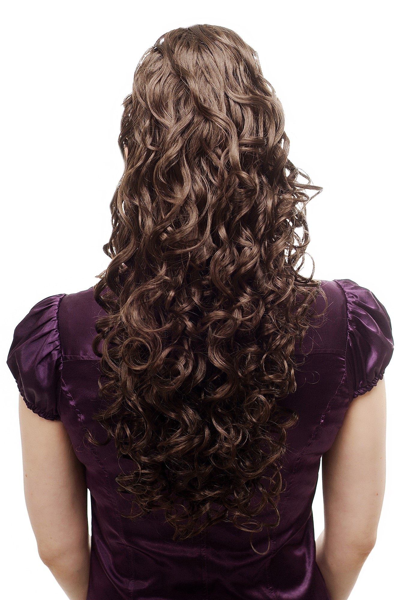 N310-8 Hairpiece PONYTAIL extension VERY long MASSIVE volume voluminous curly AMAZING curls kinks middle brown 23", front view, WIG ME UP: Your Perücken Online Shop Ponytails, Brown, curled, long