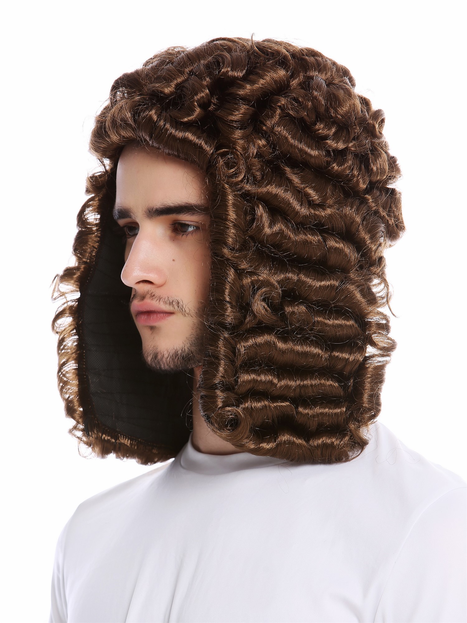 Party Wig, Men, Brown, curled, shoulder-length