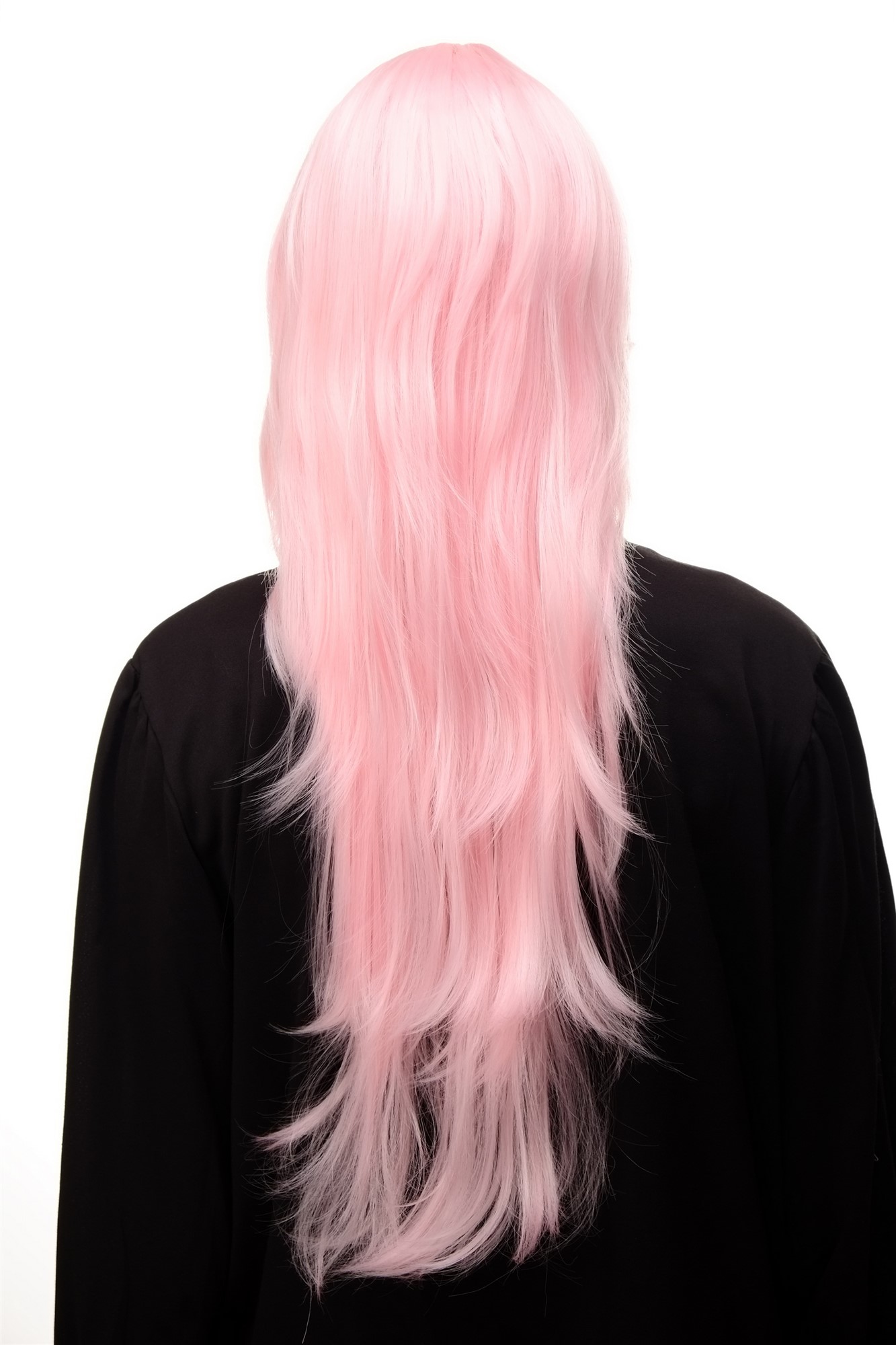 hochwertige Qualitätsperücken, Perücke sehr langes glattes gestuftes Haar Scheitel Rosa Hellrosa 3110-T2333, Ansicht 4, WIG ME UP: Ihr Perücken Online Shop glatte Tressen-Perücke mit Kopfhaut-Imitat Hellrosa sehr lange Haare für Damen