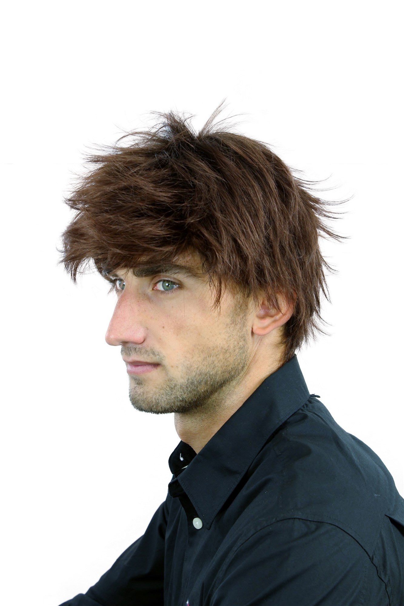 WL-2052A-4T33 Men Gents  Wig short wild youthful mahogany brown mix, view 2, WIG ME UP: Your Perücken Online Shop Quality Wigs, Men, chestnut, wavy, short