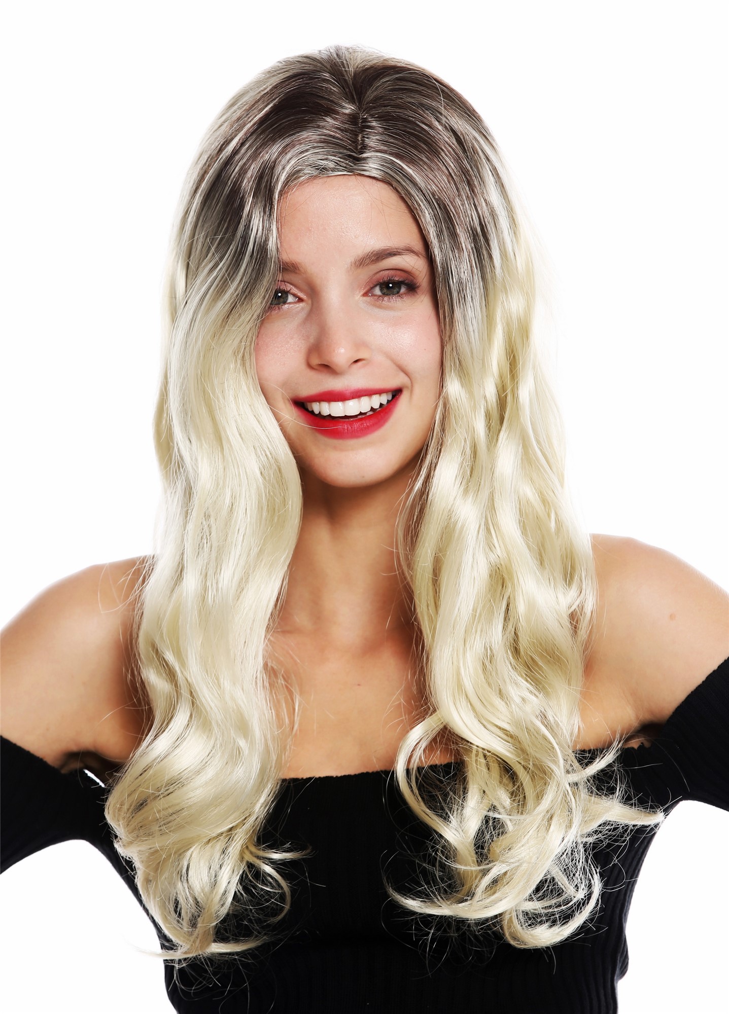 Women's wig lady long slightly waved parted ombre brown light blonde GFW3315, view 2, WIG ME UP: Your Perücken Online Shop Quality Wigs, Ladies, blonde-brown mix, wavy, long