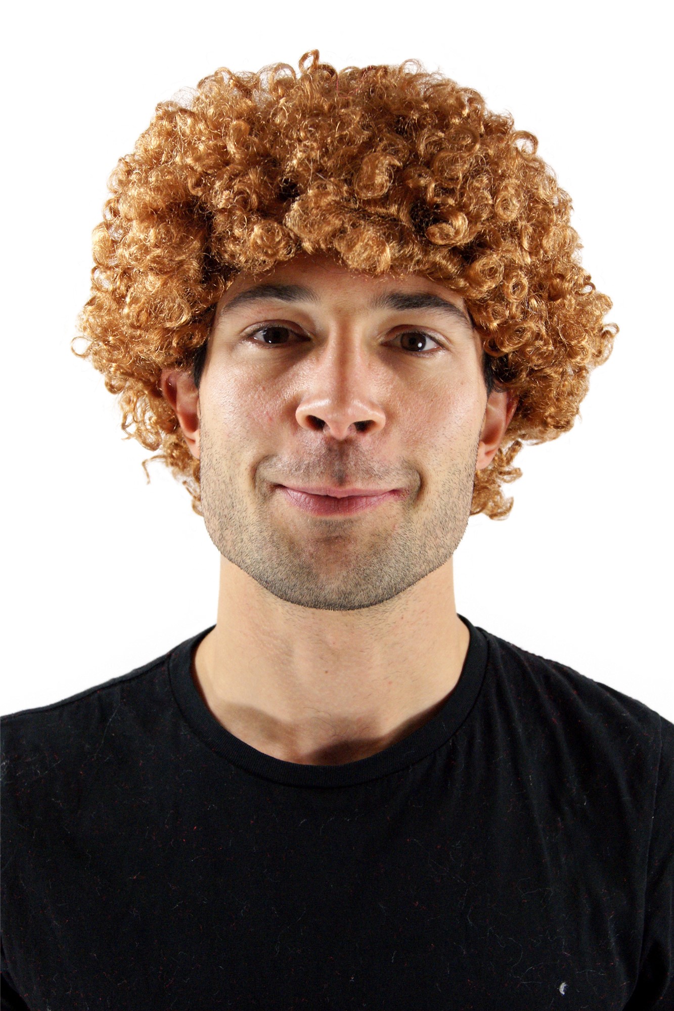 Party/Fancy Dress/Halloween AFRO style curly WIG (man/woman/unisex) light brown dark blond retro, front view, WIG ME UP: Your Perücken Online Shop Party Wig, Unisex, brunette, curled, short