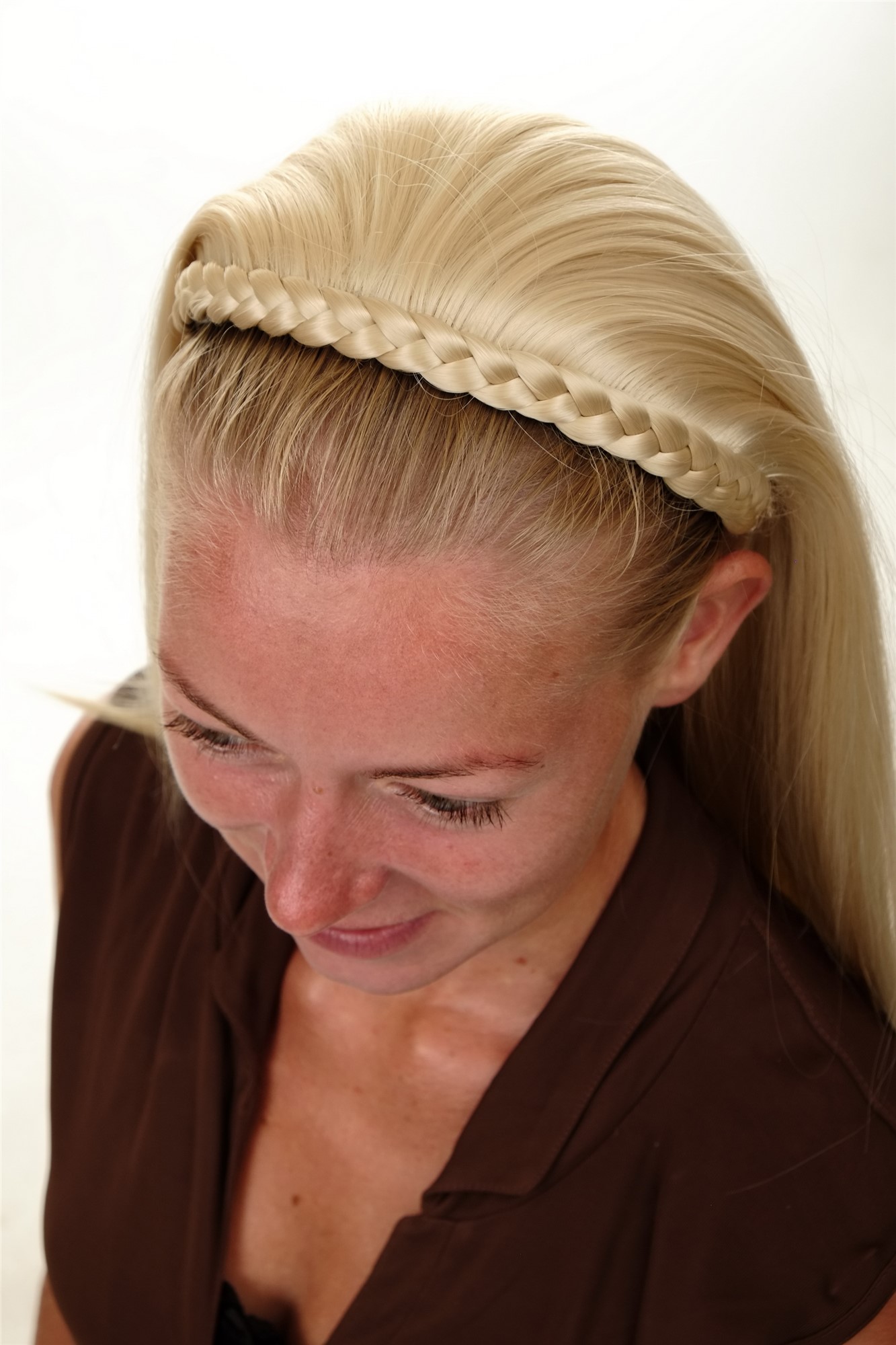 Hair Circlets, platinum blonde, Braided, long