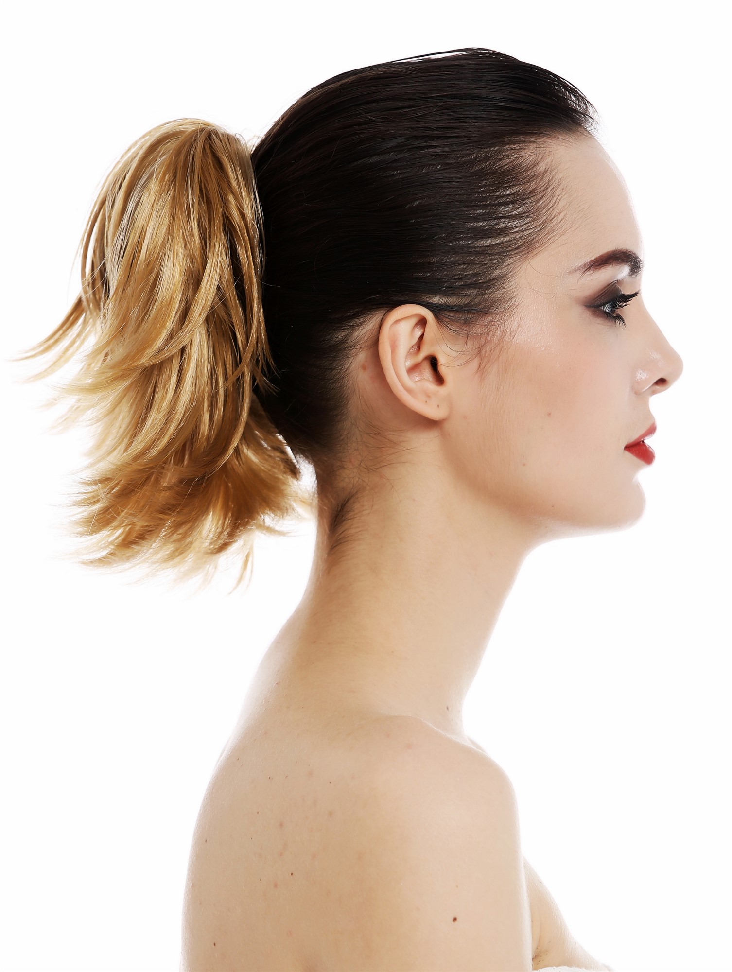 Hairpiece ponytail extension comb short wavy very light golden blonde JL-3135 , view 3, WIG ME UP: Your Perücken Online Shop Ponytails, golden blonde, wavy, short