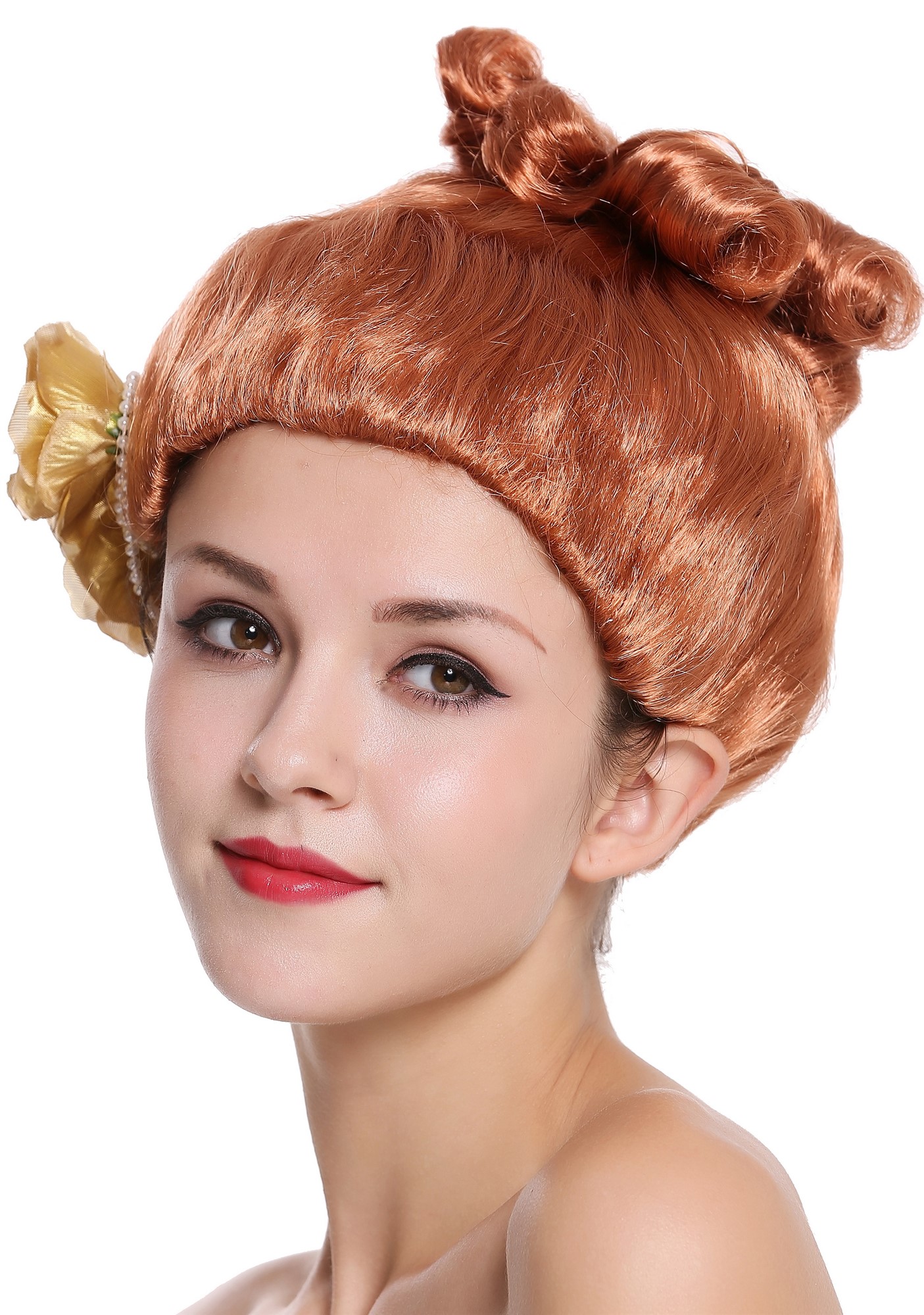 Lady Party Wig Red Rose victorian Saloon Girl Dancer CXH-005-P130, view 3, WIG ME UP: Your Perücken Online Shop Party Wig, Ladies, Red, curled, short