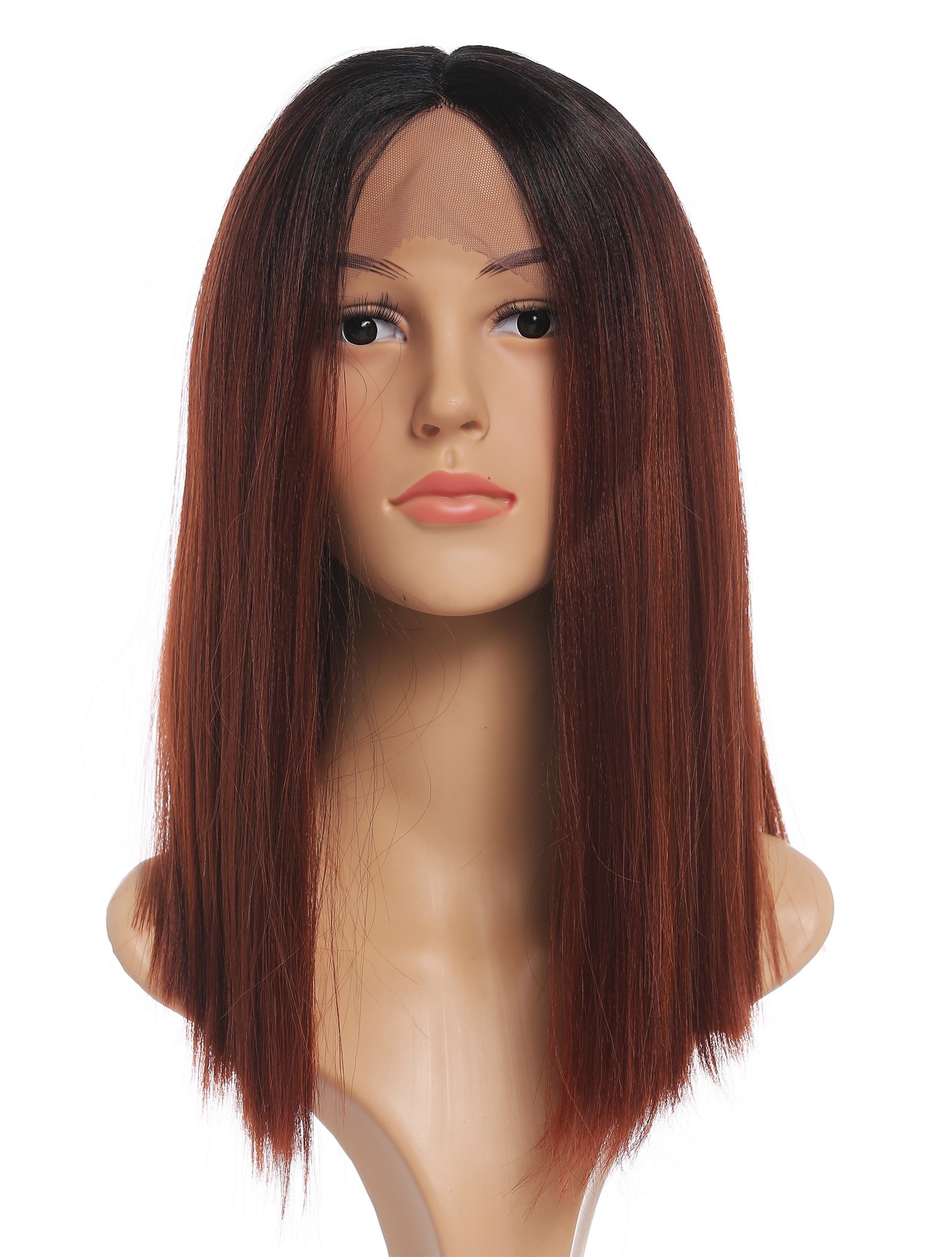 Lady wig lace front mono middle parting long sleek ombre black red RGF-7253-MF, view 8, WIG ME UP: Your Perücken Online Shop Quality Wigs, Ladies, red-black mix, straight, shoulder-length