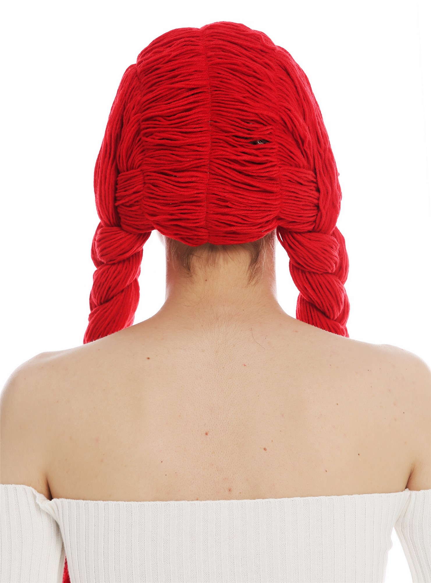 Party Wig, Ladies, fire red, Braided, long