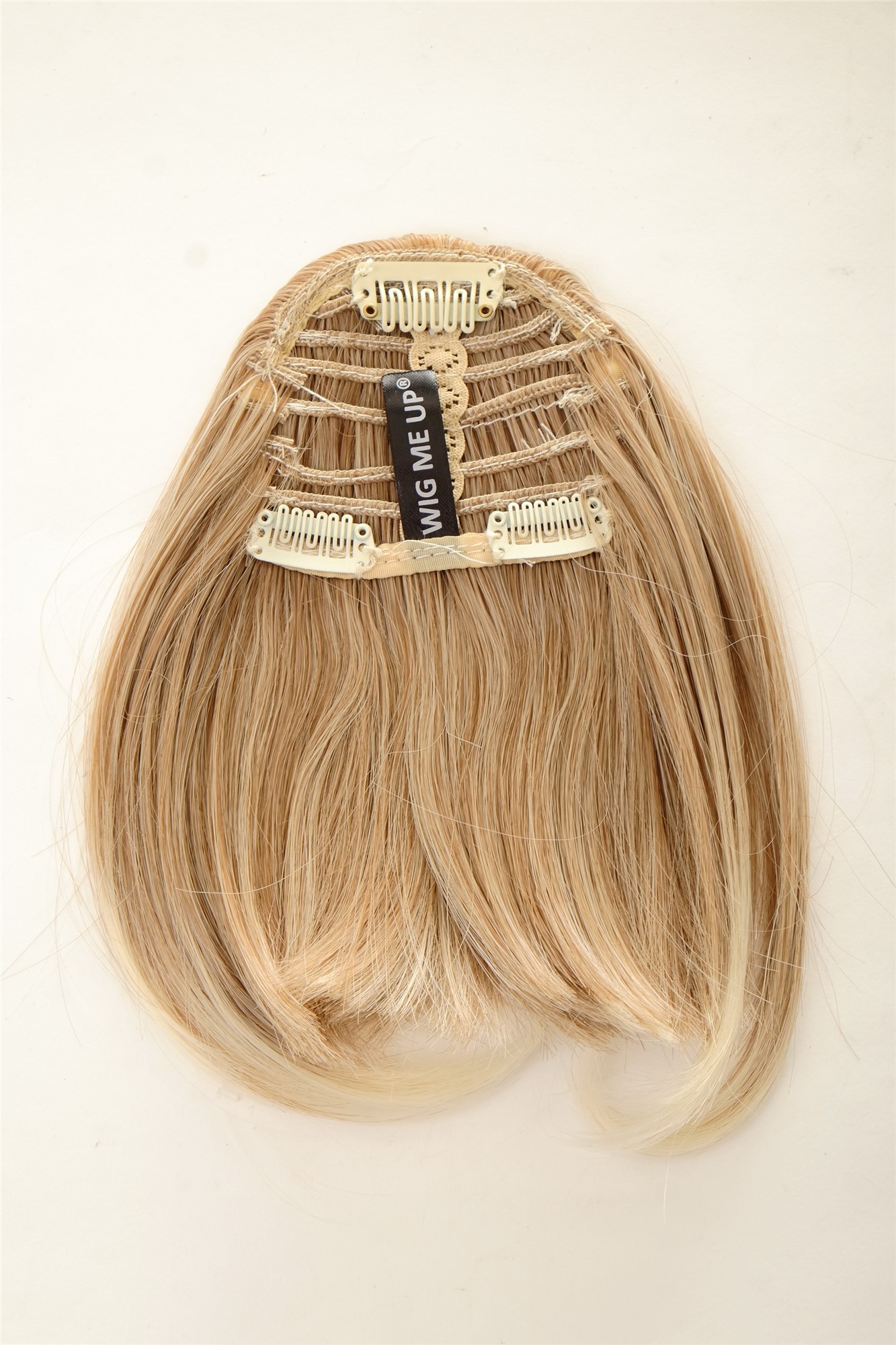 glatter Clip-In Pony Erdbeerblond und Platinblond 18 cm lang