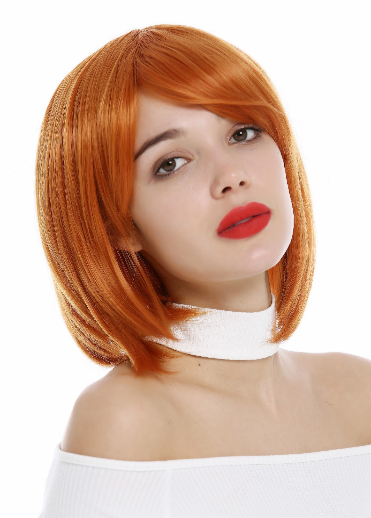 Quality Wigs, Ladies, orange-red, straight, short