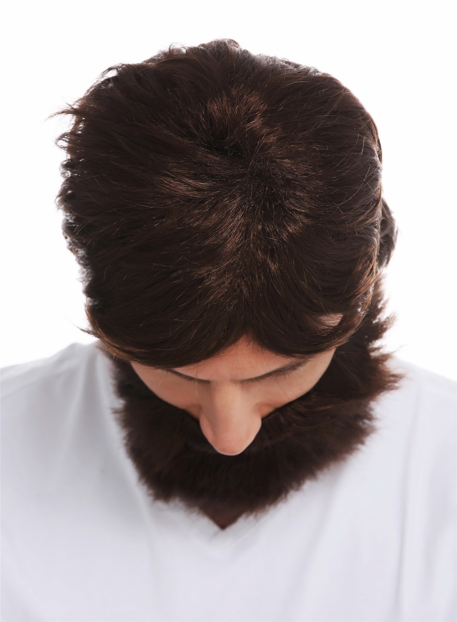Wig and Beard set carnival Halloween men brown wild messy scruffy 31998, view 5, WIG ME UP: Your Perücken Online Shop Party Wig, Men, medium brown, wavy, short