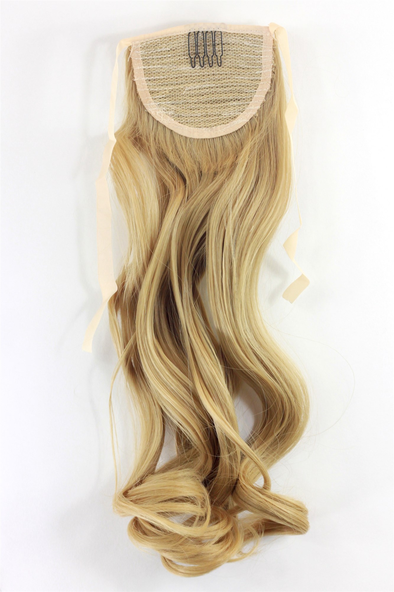 YZF-TC18-86 Hairpiece Pontail Pigtail extension slim light wavy comb and ribbon blond, view 2, WIG ME UP: Your Perücken Online Shop Ponytails, Blonde, wavy, shoulder-length