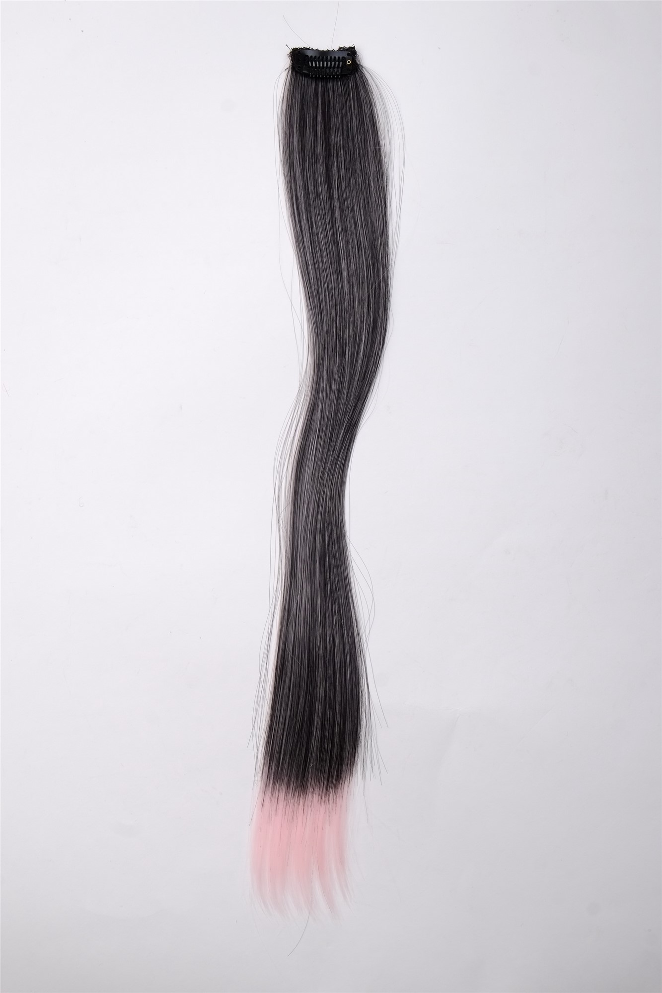 glatte Extensions Rosa-Schwarz-Mix Schwarzrosa 45 cm lang