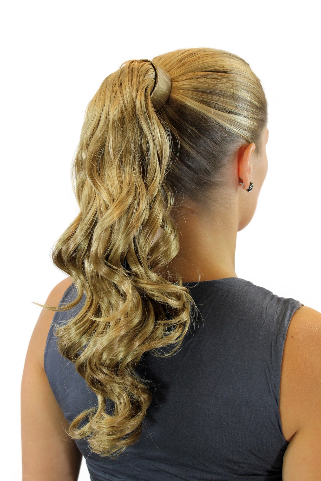 ROSY-22 Hairpiece PONYTAIL with comb and snapwrap long wavy slightly curled dark blond 18", view 2, WIG ME UP: Your Perücken Online Shop Ponytails, dark blonde, wavy, shoulder-length