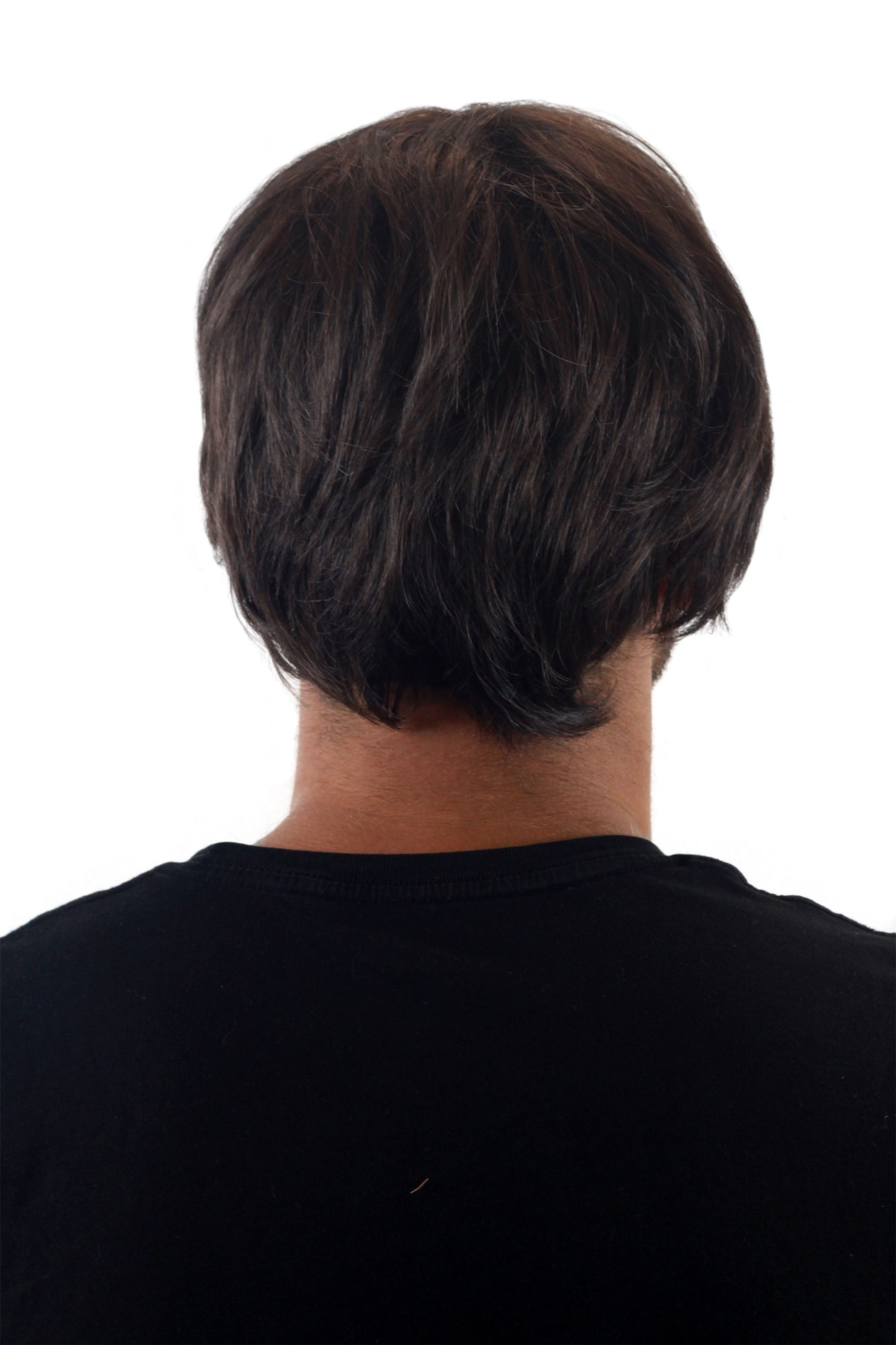 hochwertige Qualitätsperücken, Herrenperücke Kurzhaarig Braun Scheitel GFW993-6, Ansicht 4, WIG ME UP: Ihr Perücken Online Shop glatte Tressen-Perücke Braun kurze Haare für Herren