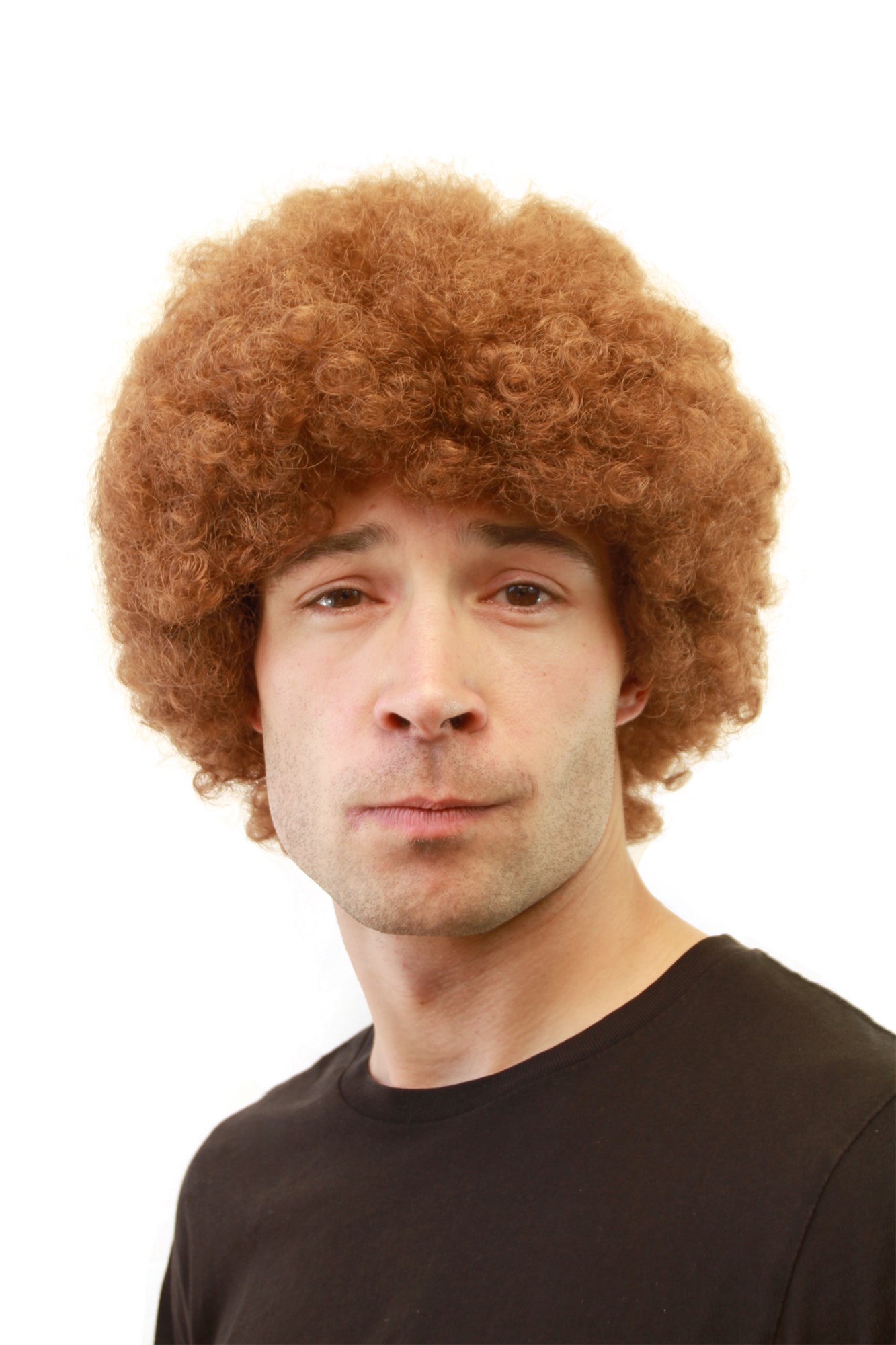 hochwertige Qualitätsperücken, Herren Perücke Afrofrisur braun rotbraun GFW406-30, Vorderansicht, WIG ME UP: Ihr Perücken Online Shop lockige Tressen-Perücke Rot-Braun, Kupfer, Hell-Kastanie kurze Haare für Herren