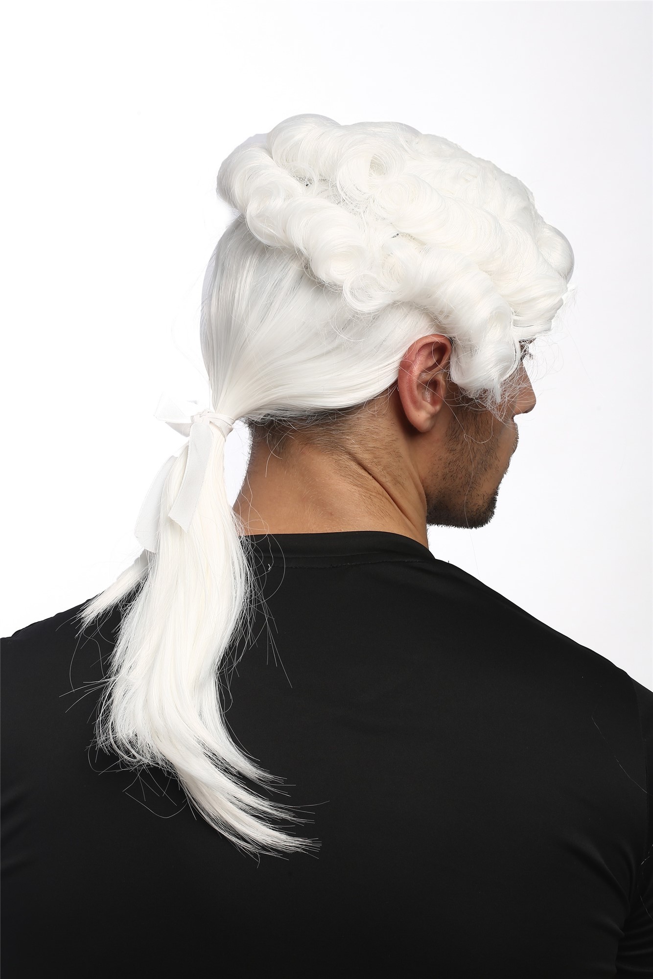 Party Wig, Men, White, curled, long