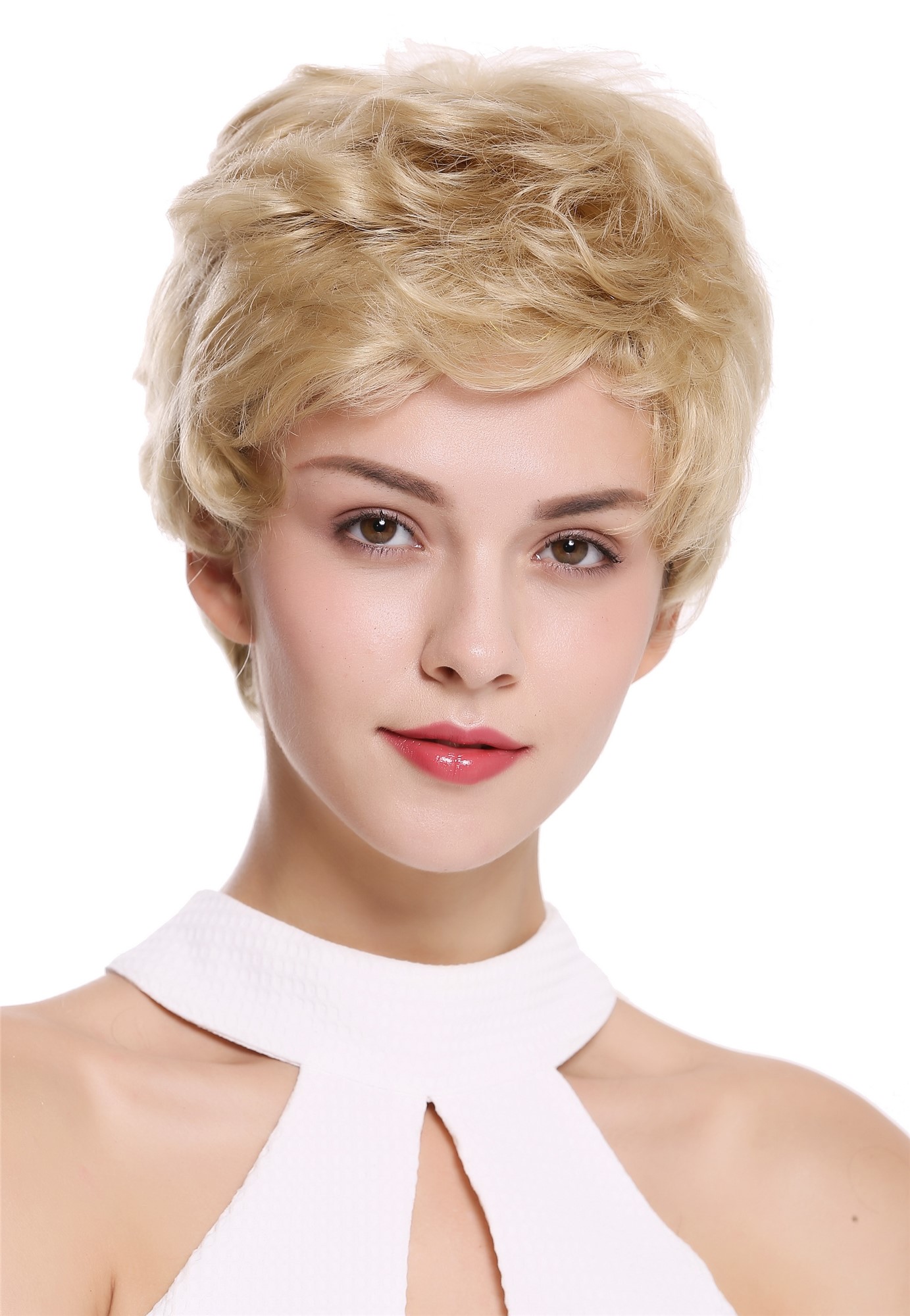 Lady wig real human hair women short wavy stylish blonde NG-HH, view 2, WIG ME UP: Your Perücken Online Shop Quality Wigs, Unisex, ash blonde, wavy, short, 100% Human Hair
