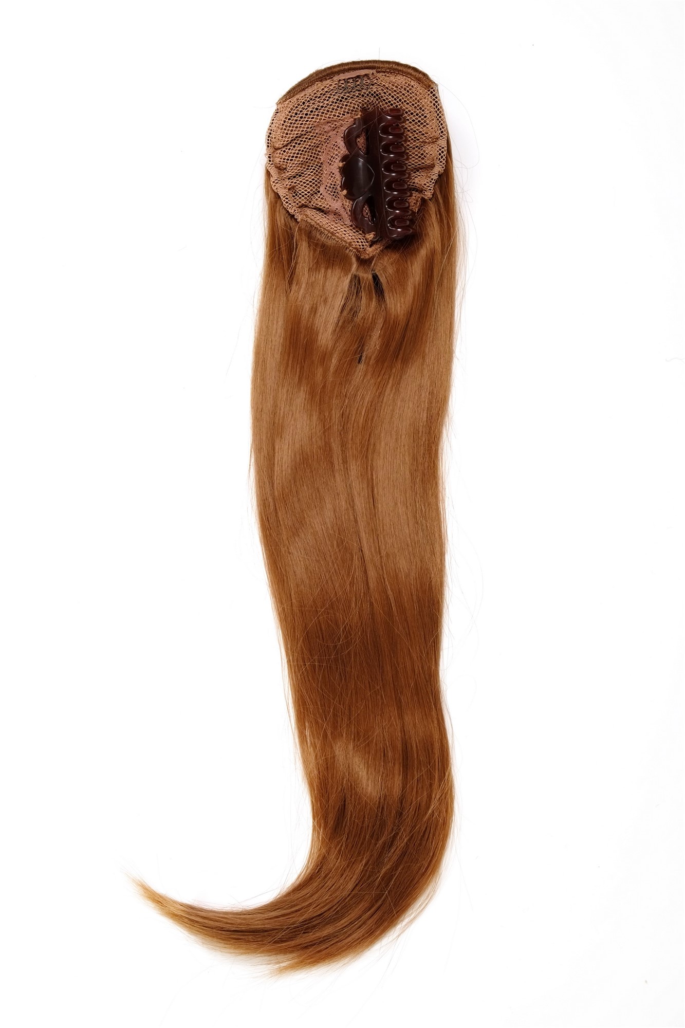 hochwertiges Haarteil voluminös glatt Butterfly-Clip + Gummizug Kupferbraun WK06-30, Ansicht 2, WIG ME UP: Ihr Perücken Online Shop glattes Zopf-Haarteil Kupferbraun 60 cm lang