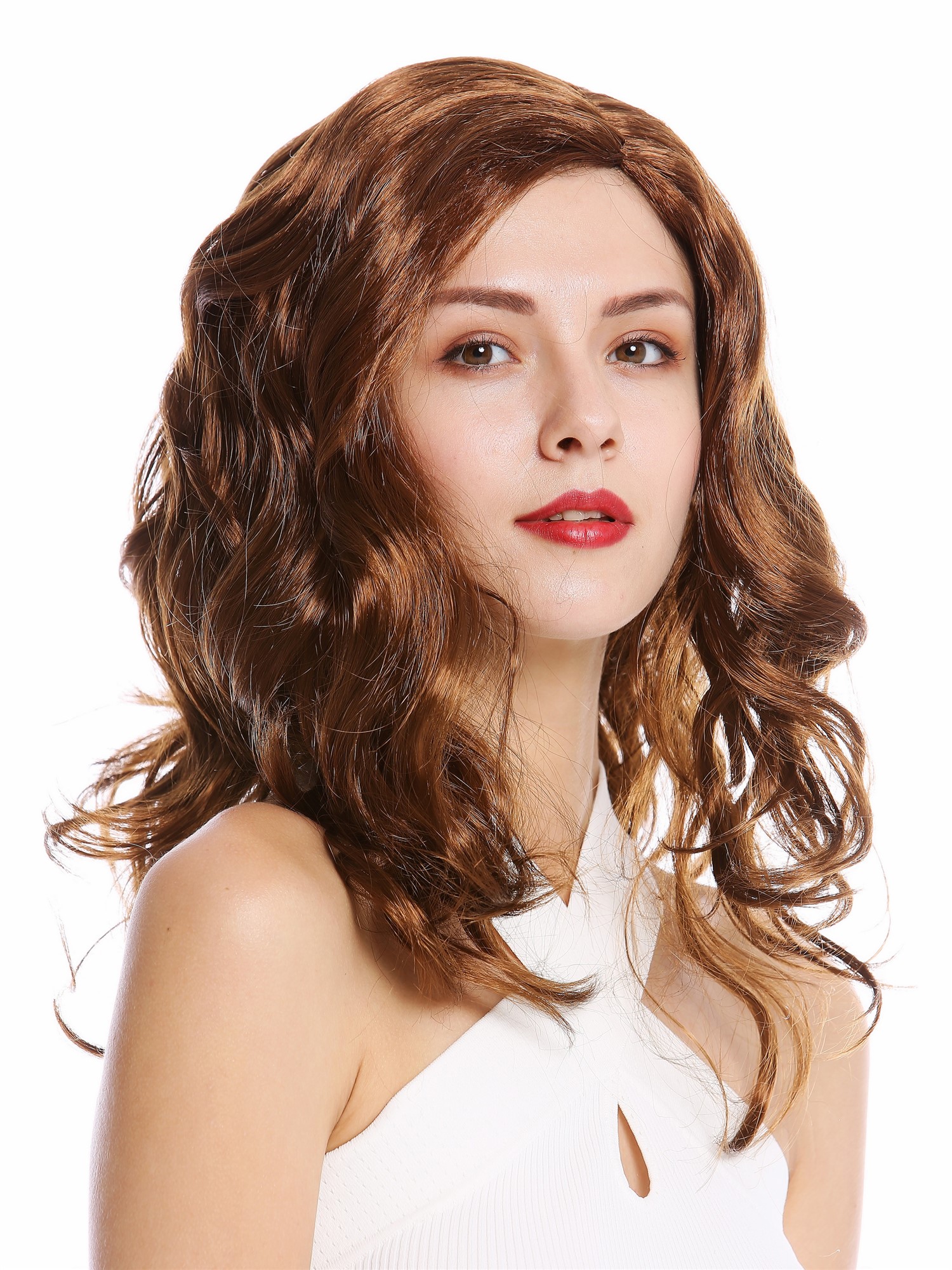 Party Wig, Ladies, Brown, wavy, long