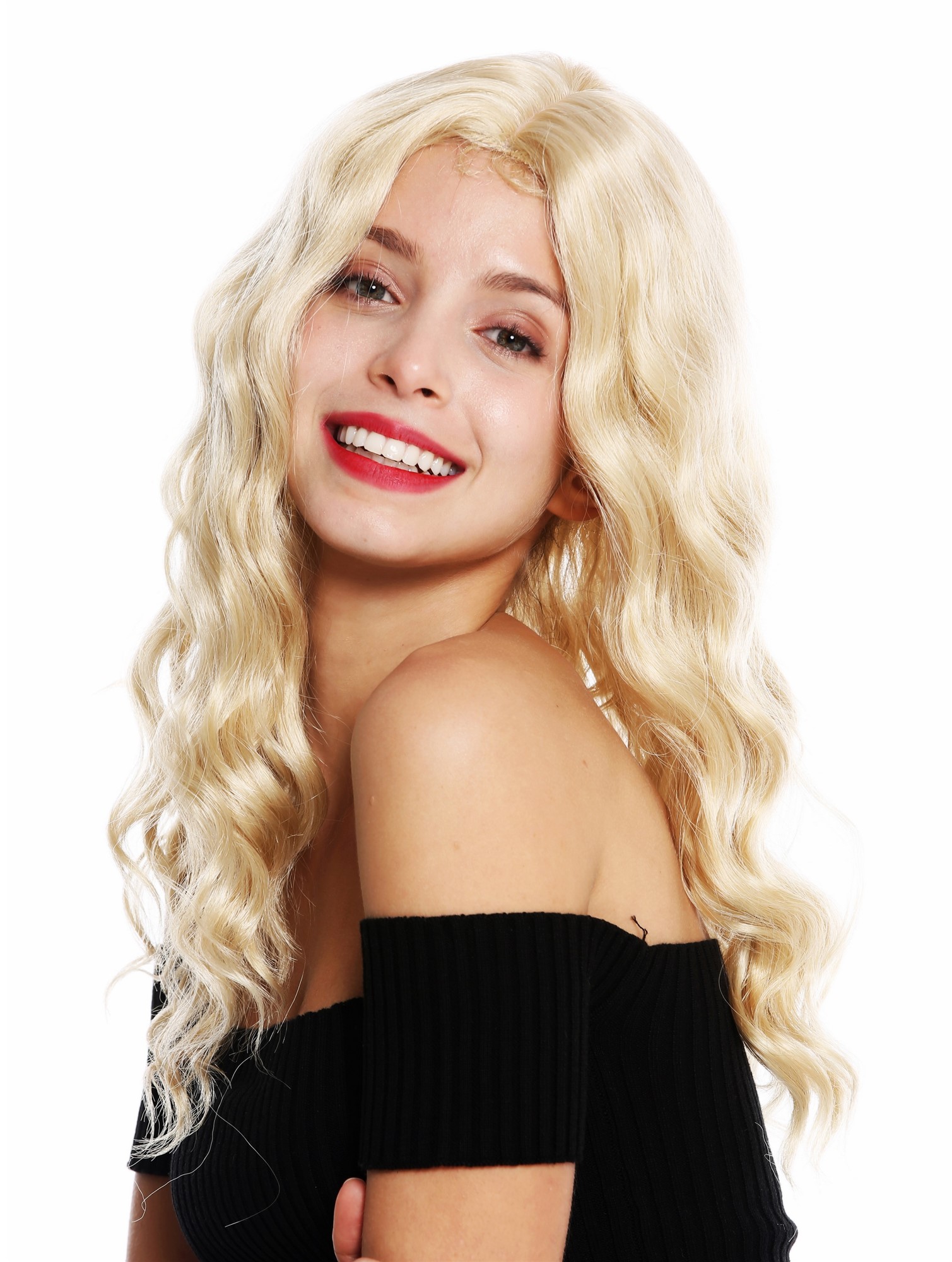 Women's wig long wavy middle parting classy wvaes slight curls blonde mix VK-9, view 2, WIG ME UP: Your Perücken Online Shop Quality Wigs, Ladies, blond mix, straight, long