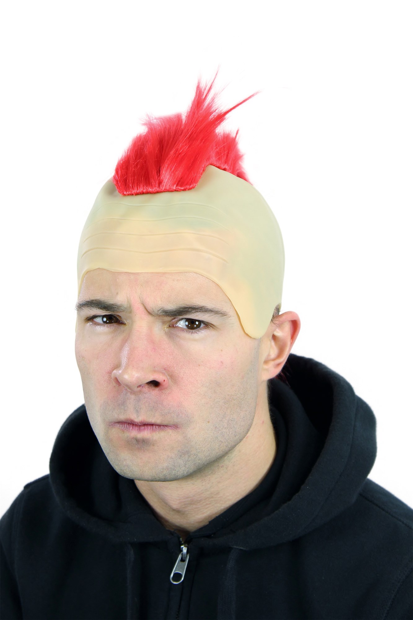 Party Halloween wig men woimen red Mohawk on bald head Punk Anarchy 4201, view 2, WIG ME UP: Your Perücken Online Shop Party Wig, Unisex, Red, straight, short
