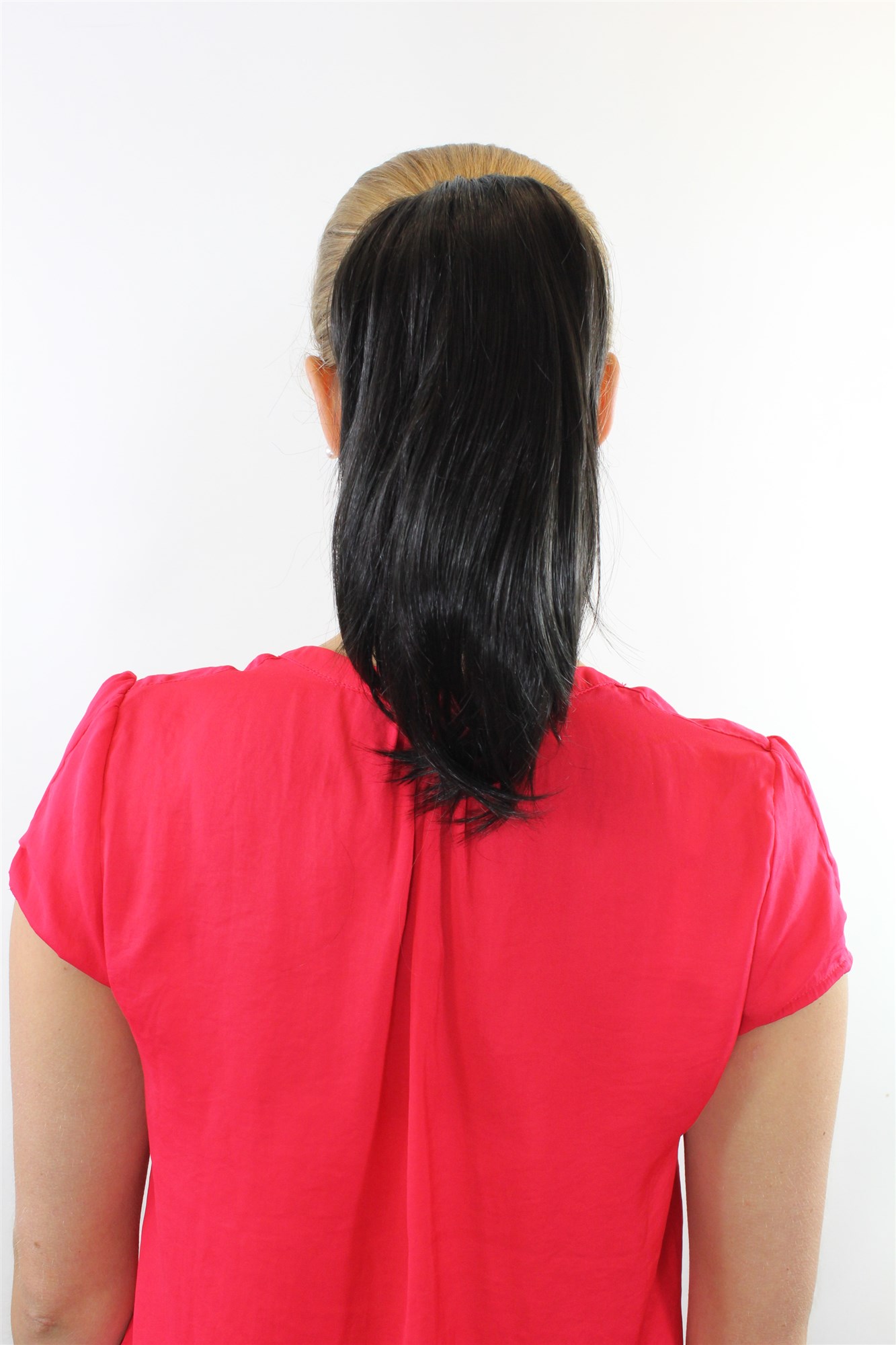 Ponytail Hairpiece extension butterfly clamp short straight dark brown 10" 15-9, view 2, WIG ME UP: Your Perücken Online Shop Ponytails, dark brown, straight, short