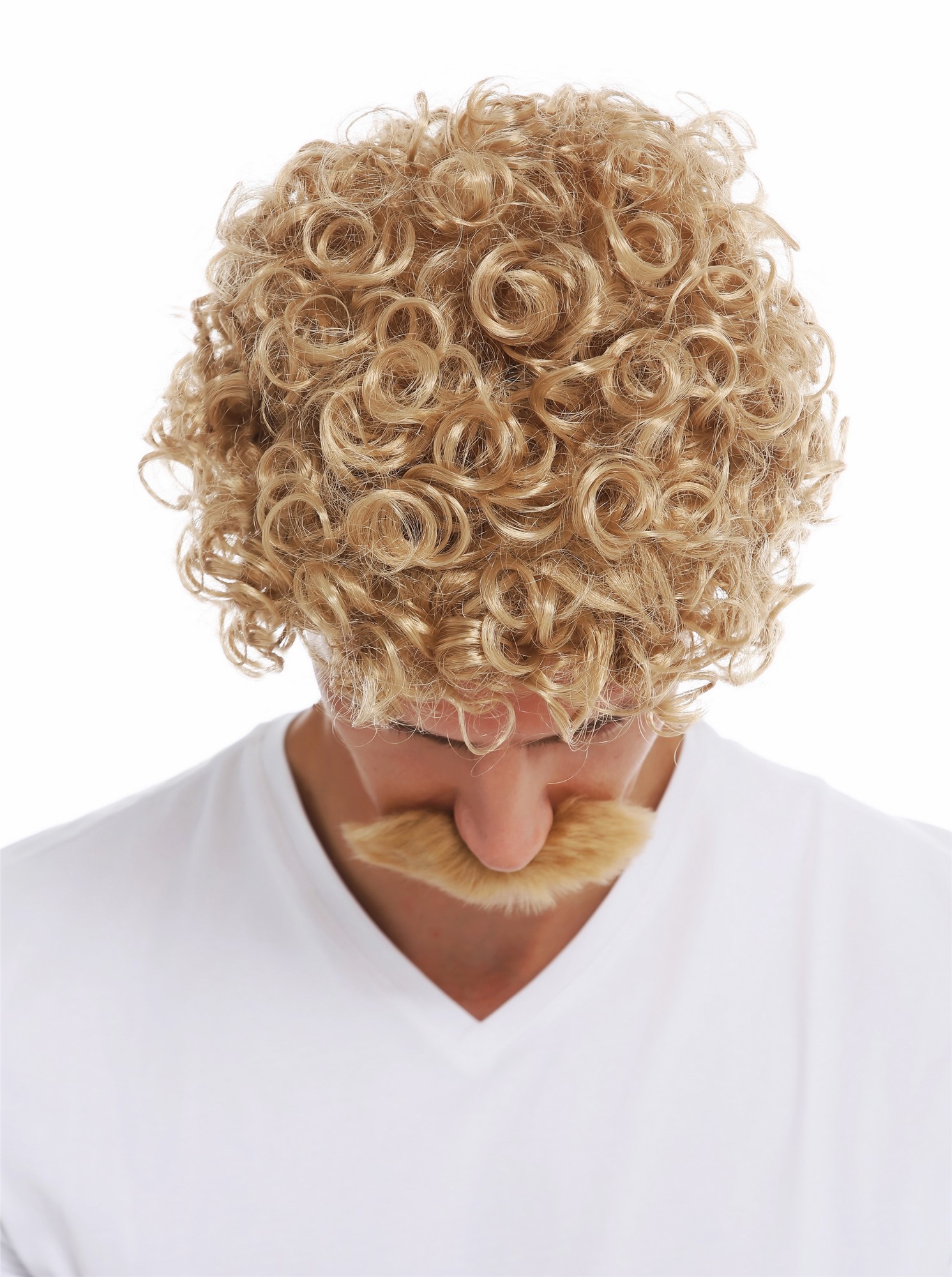 Party Wig, Men, caramel blonde, curled, short