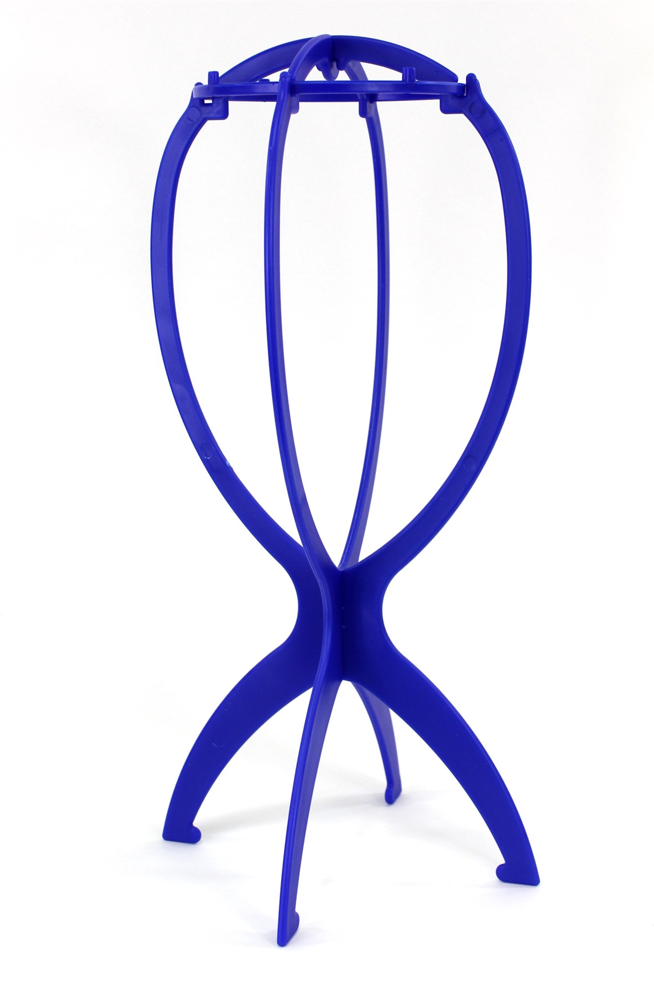 Plastic wig stand, wig display and hold, blue M17, view 2, WIG ME UP: Your Perücken Online Shop Mannequin Heads