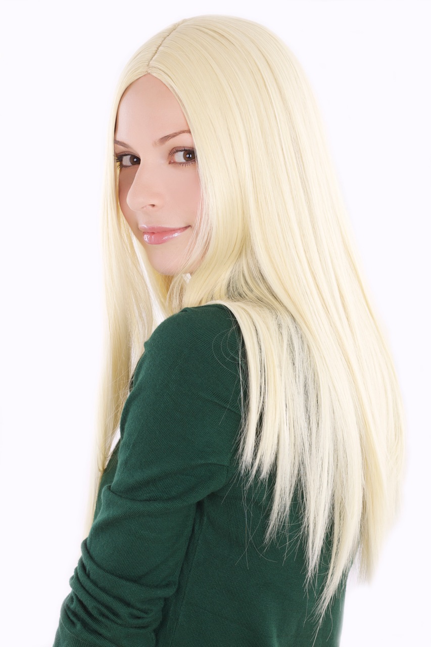 Angelic lady women wig long bright platinum blond middle parting straight 3254, view 2, WIG ME UP: Your Perücken Online Shop Quality Wigs, Ladies, Blonde, straight, long