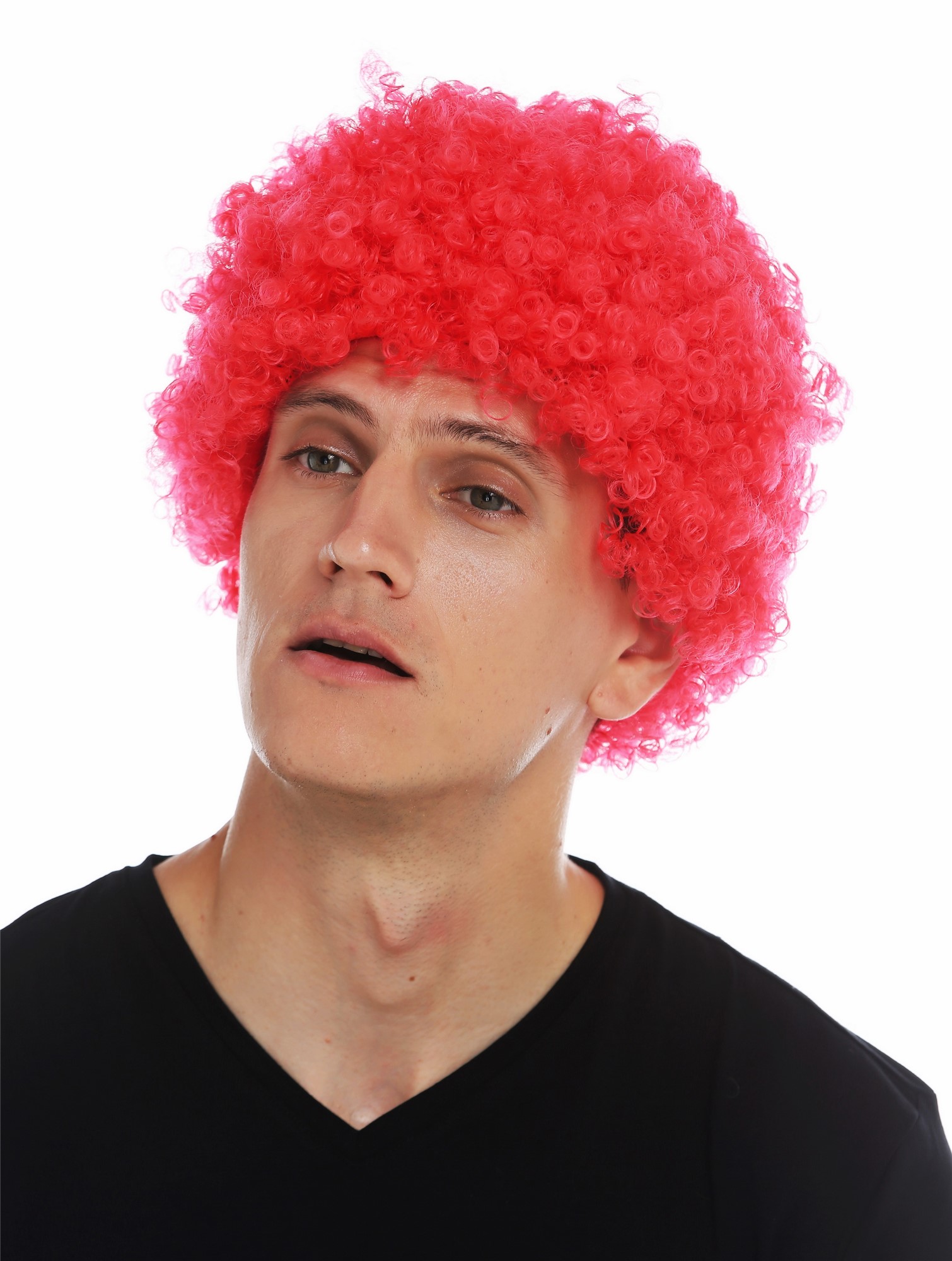 Wig carnival men women clown red short afro frizzy curly frizzy head MMAM-9M, view 2, WIG ME UP: Your Perücken Online Shop Party Wig, Unisex, bright red, curled, short
