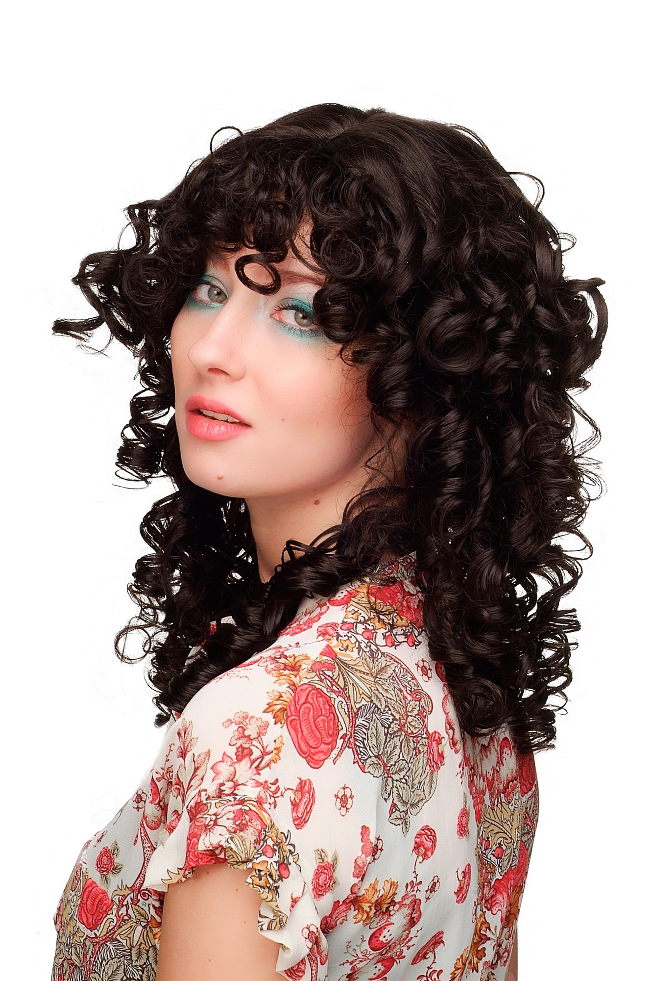 WL-2254A-A3 Lady  Wig long ringlets curled fringe dark brown, view 4, WIG ME UP: Your Perücken Online Shop Quality Wigs, Ladies, dark brown, curled, long