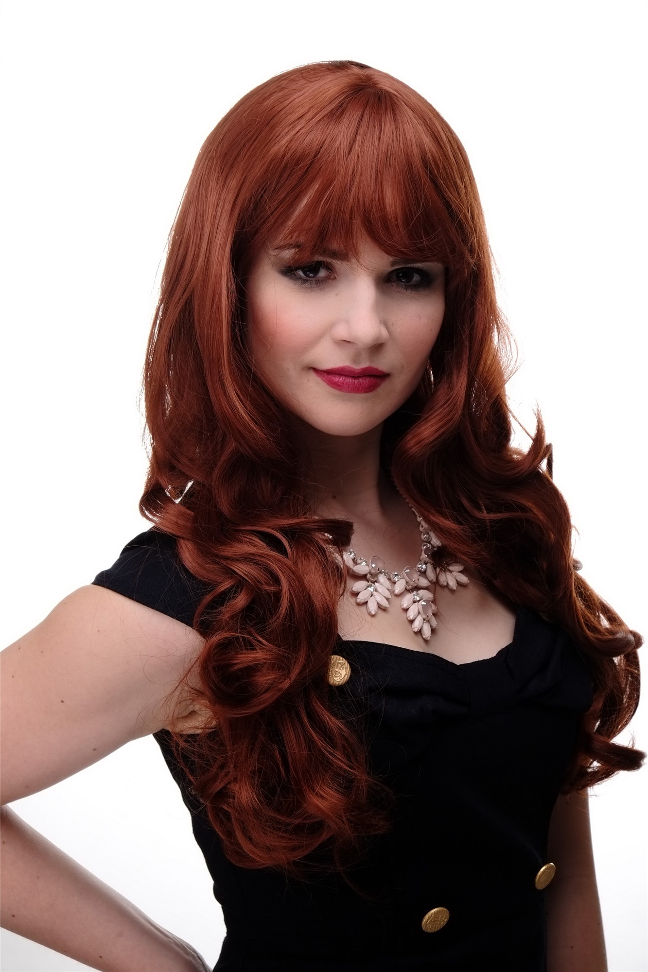 Quality Wigs, Ladies, copper, curled, long