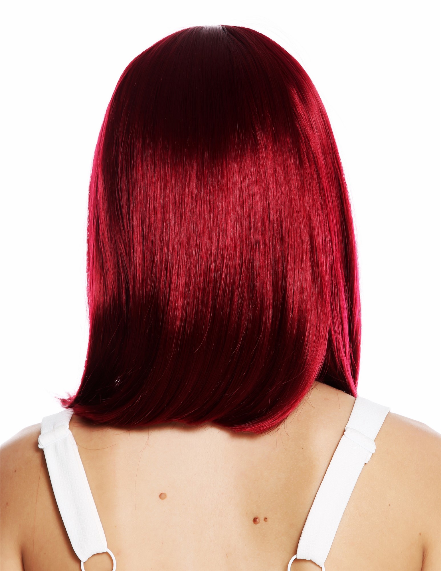 Women's wig shoulder length Longbob sleek fringe bangs Bordeaux red VK-39, view 4, WIG ME UP: Your Perücken Online Shop Quality Wigs, Ladies, eggplant red, straight, shoulder-length