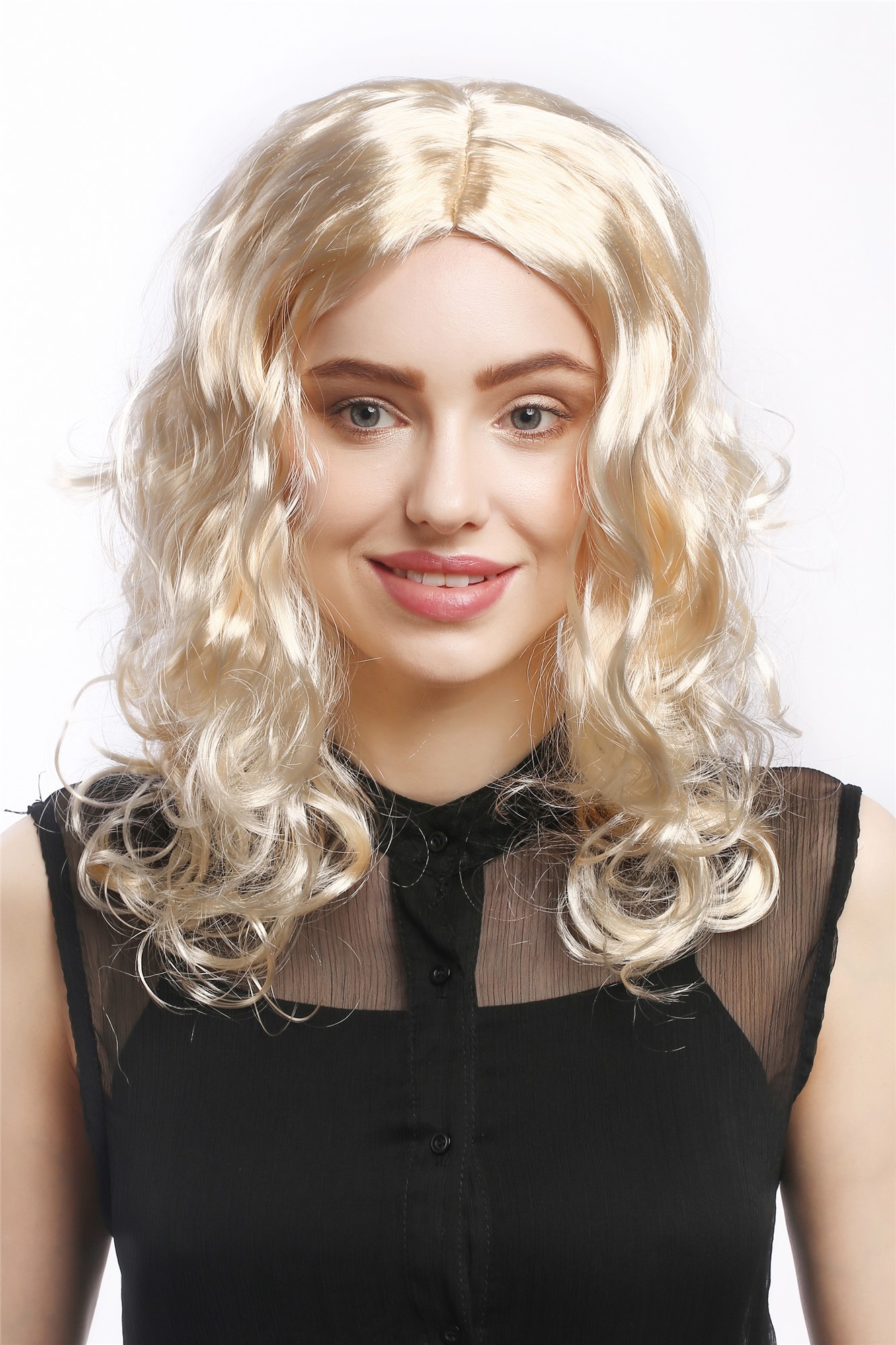 Party Wig, Ladies, light blonde, curled, long