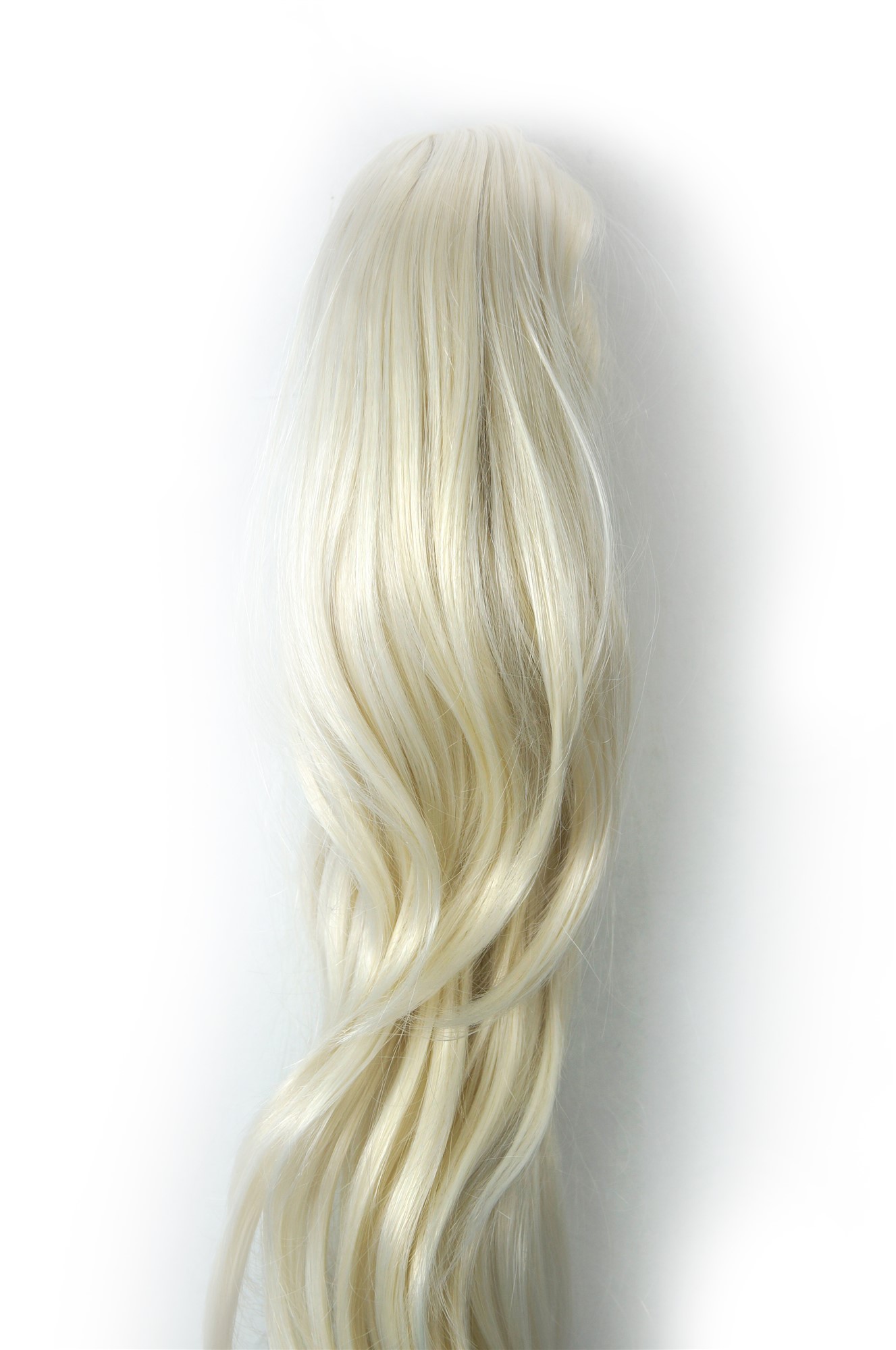 Ponytail Hairpiece Claw Clamp very long ayerd slightly wavy platinum blonde T200, view 4, WIG ME UP: Your Perücken Online Shop Ponytails, platinum blonde, wavy, long