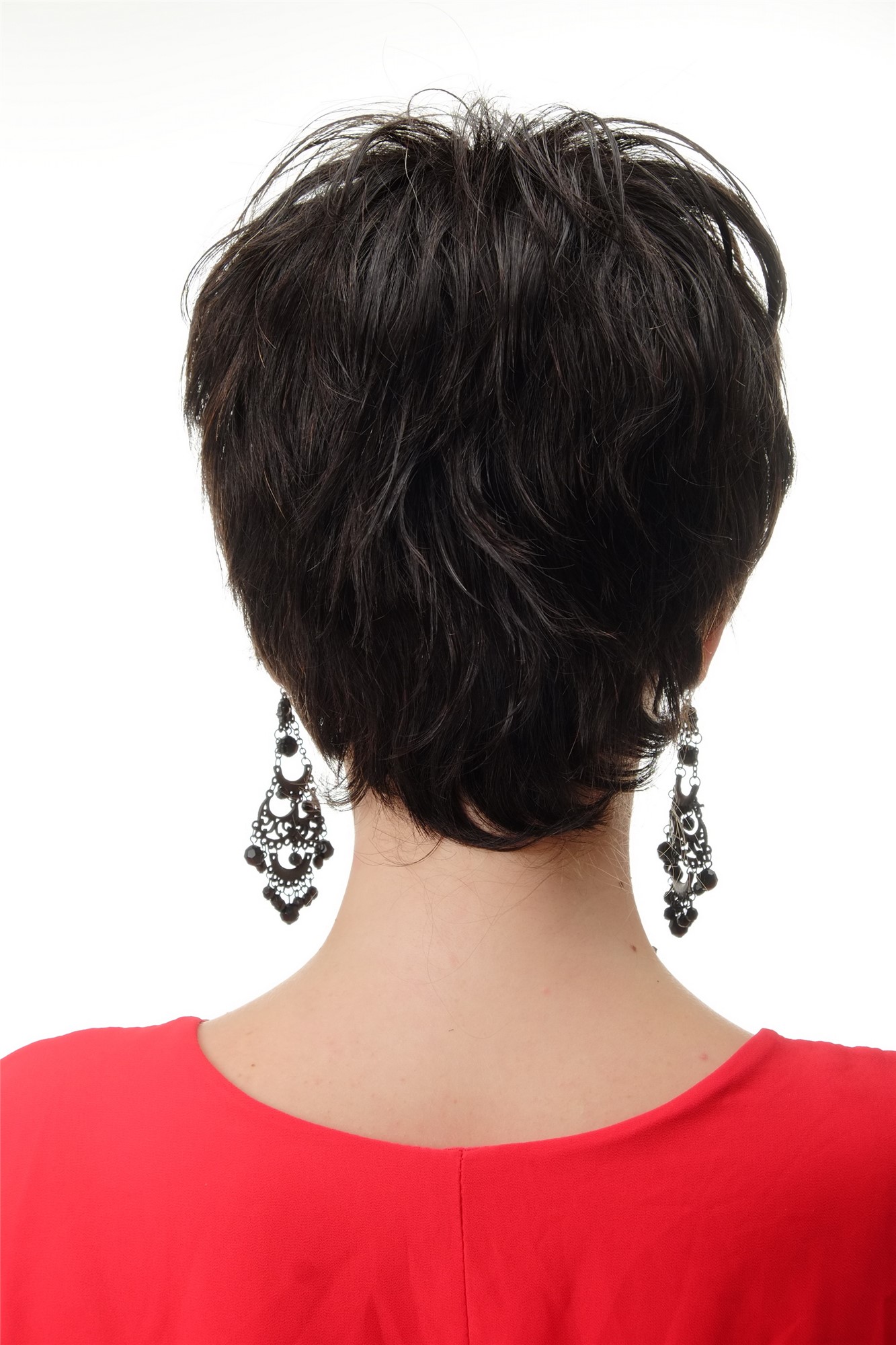 Lady wig 100% Human hair short naughty shaggy wild natural color not dyed BHH-10, view 4, WIG ME UP: Your Perücken Online Shop Quality Wigs, Unisex, dark brown, wavy, short, 100% Human Hair